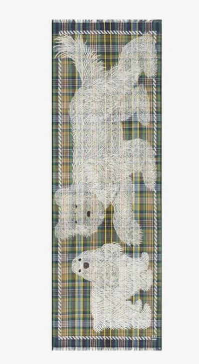 Inoui | 3D Jacquard Scarf in - Textured Wool-Cotton Khaki