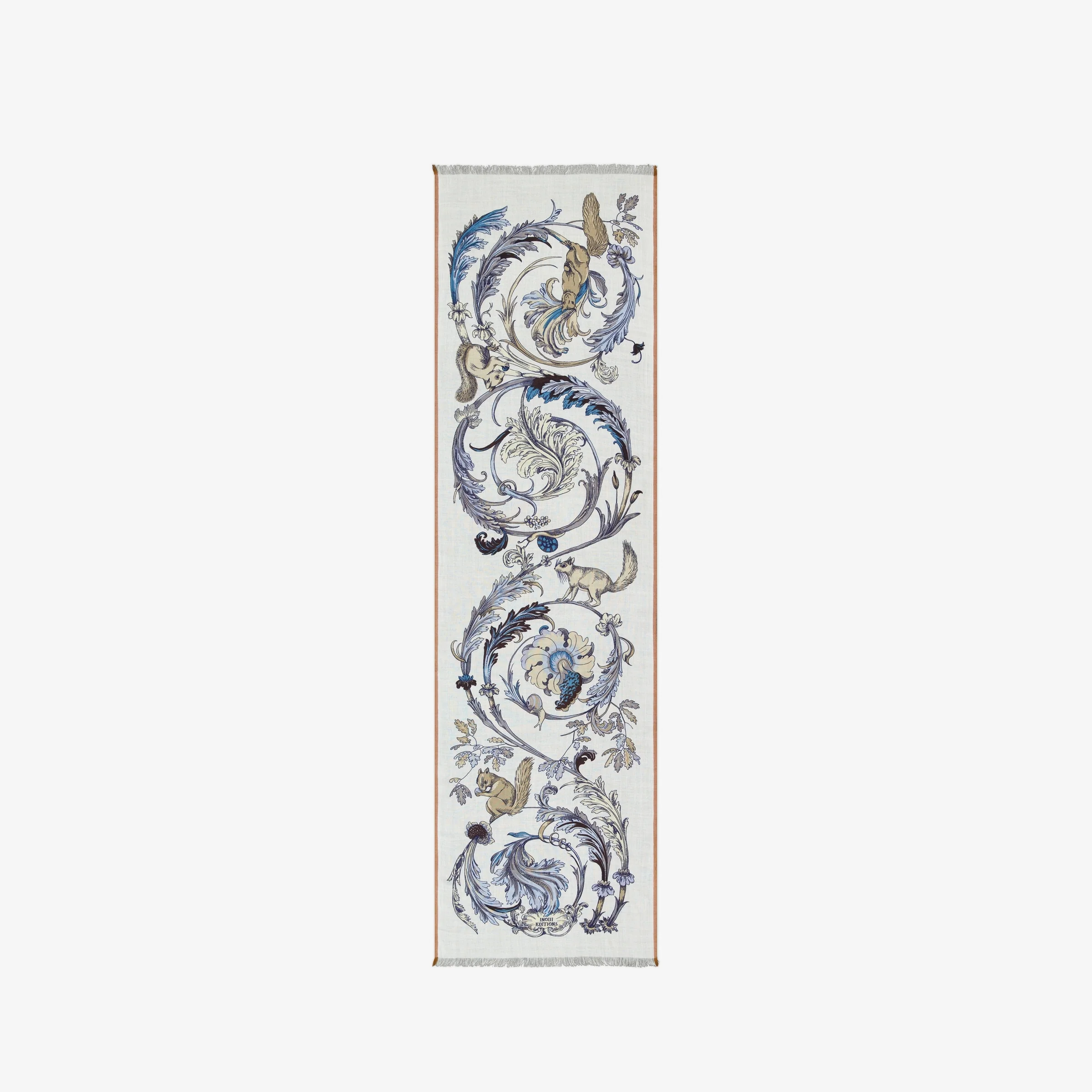 Inoui | Hand-Printed Wool Scarf - White
