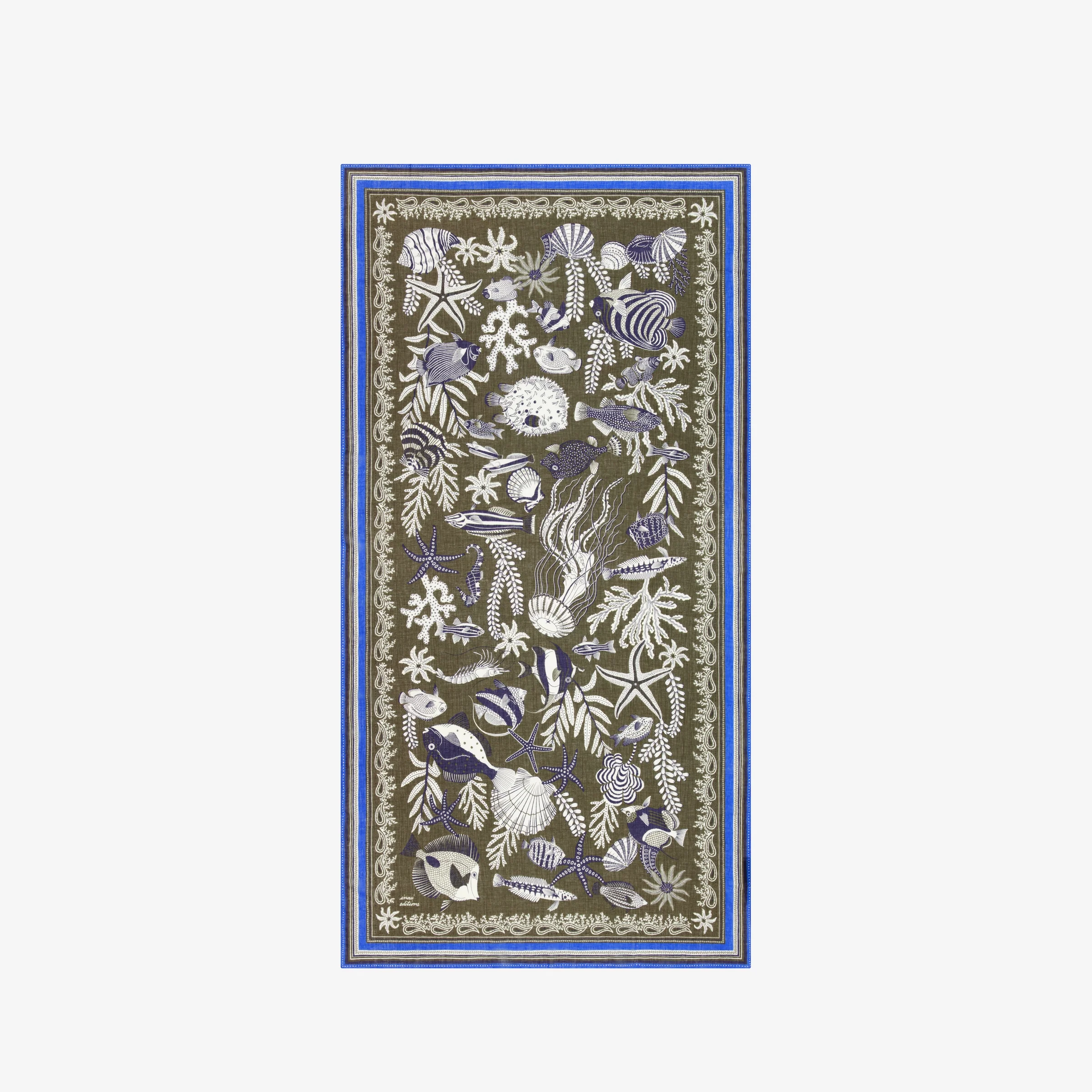 Inoui | Cotton Square Scarf - Mineral Drape Khaki - Image 2