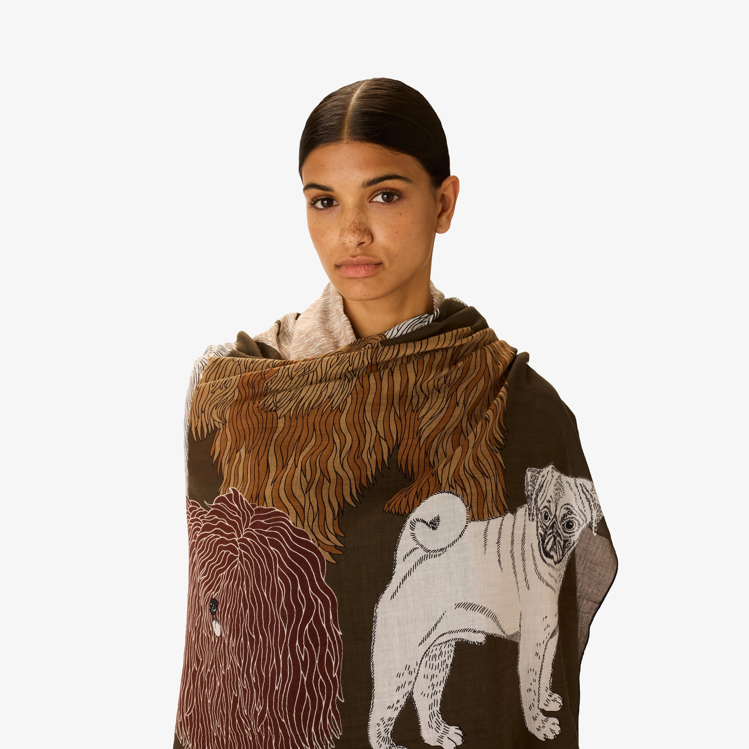 Inoui | Toutou Cotton Scarf - Lightweight Artisanal Accessory Grey - Image 3
