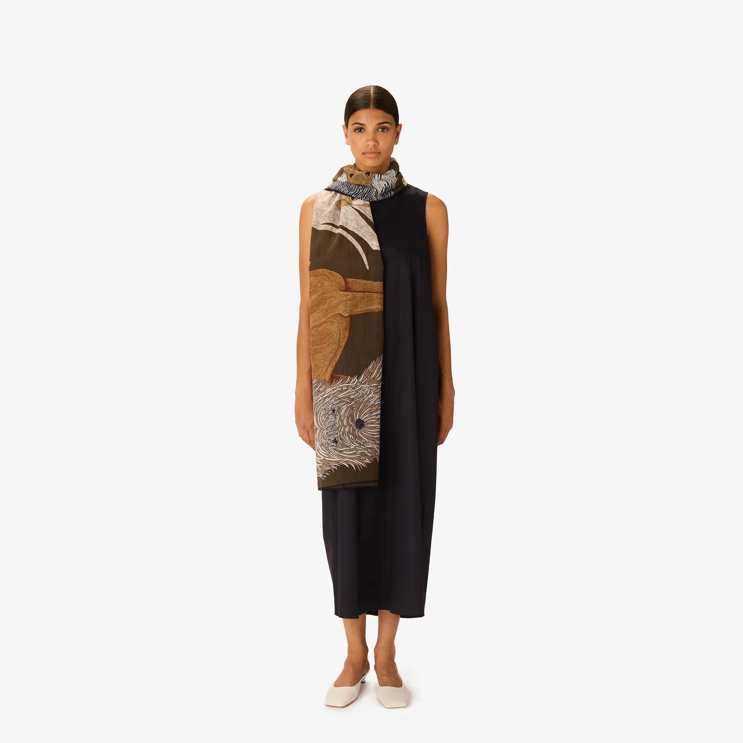 Inoui | Toutou Cotton Scarf - Lightweight Artisanal Accessory Grey - Image 5