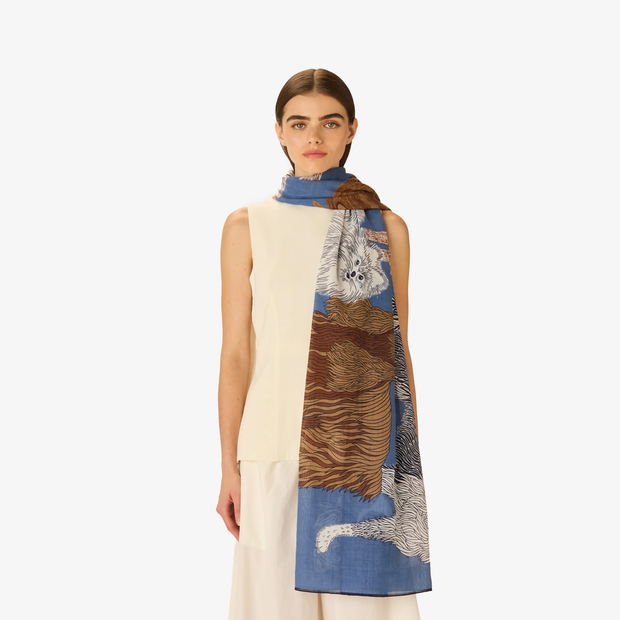 Inoui | Cotton Scarf in - Artisanal Summer Essential Blue - Image 3