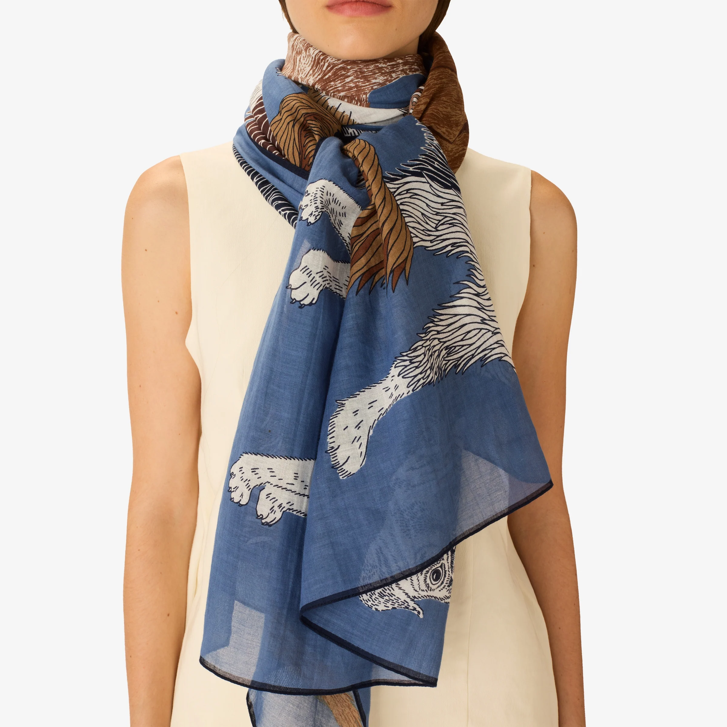 Inoui | Cotton Scarf in - Artisanal Summer Essential Blue - Image 7