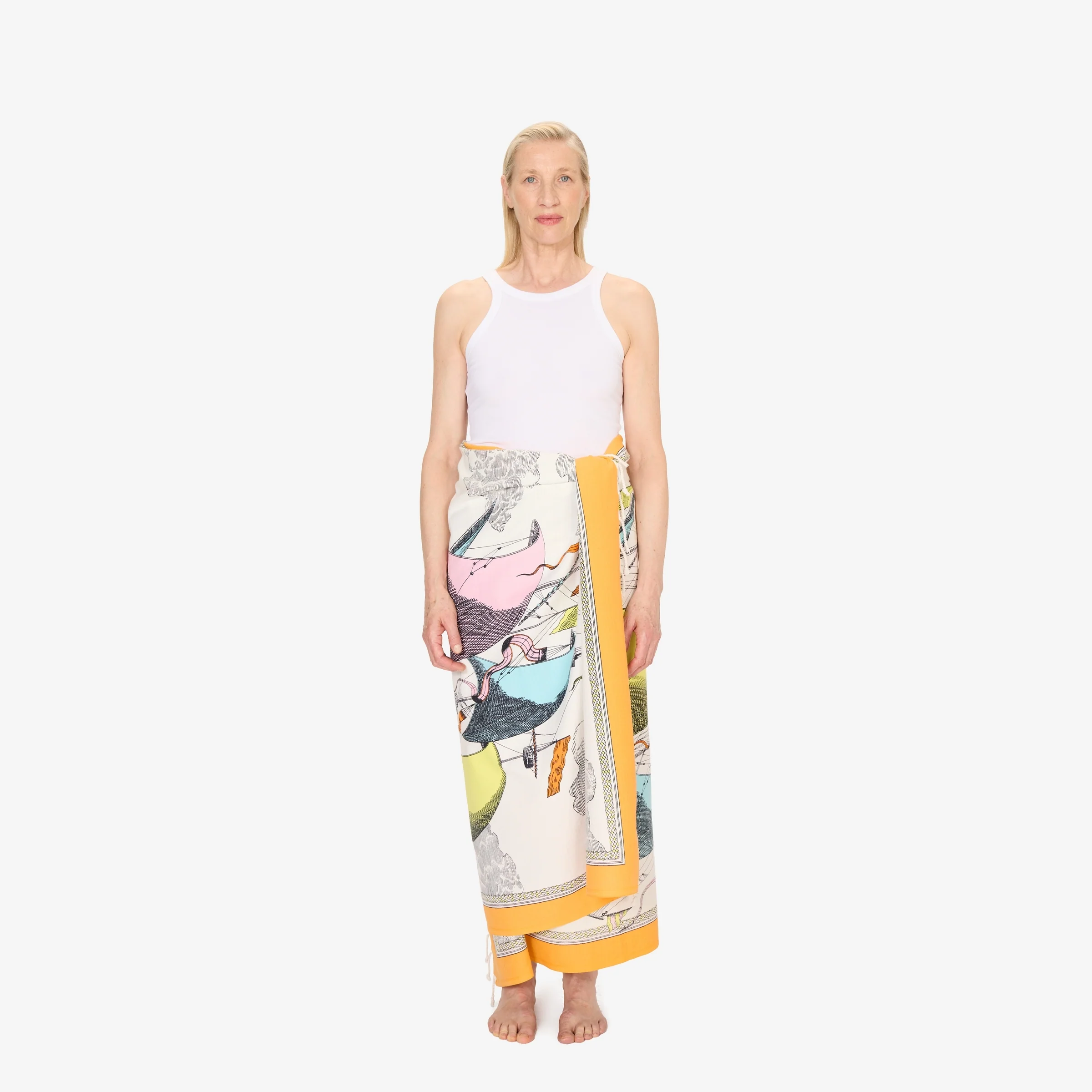 Inoui | Screen-Printed Cotton Fouta Scarf - Multi - Image 2
