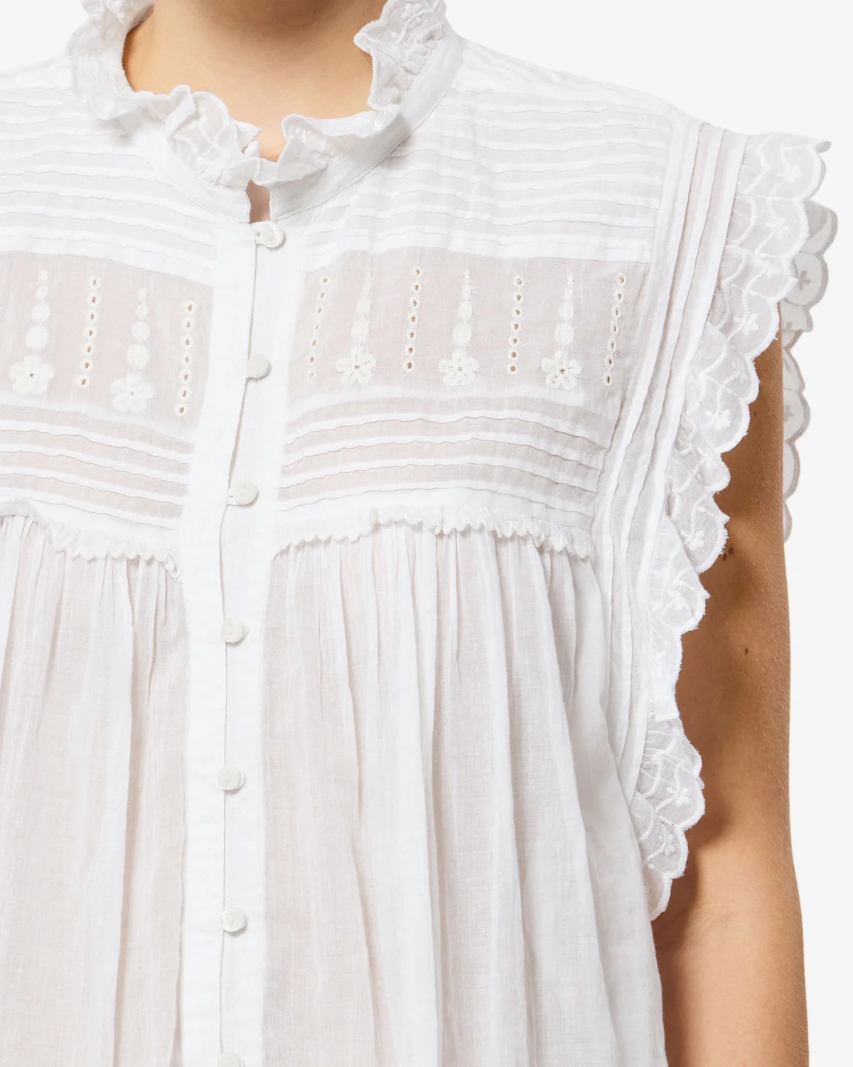 Isabel Marant | Dersia Embroidered Cotton Voile Blouse - White - Image 2