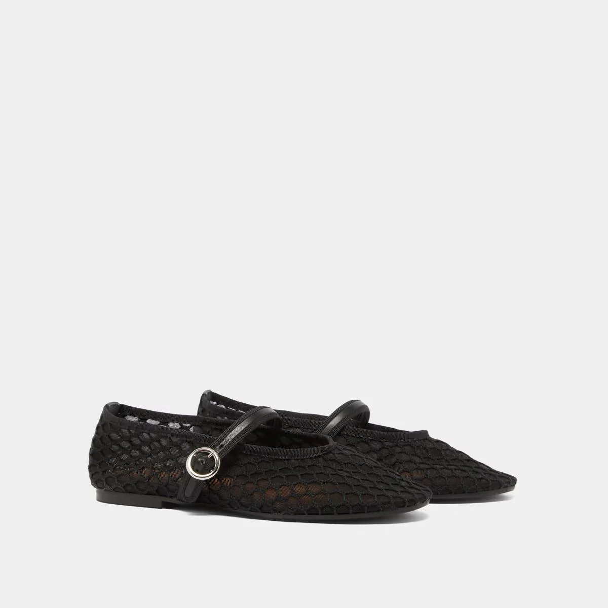 Jonak | Deessia Openwork Mesh Ballerine - Black Noir-Noir - Image 4