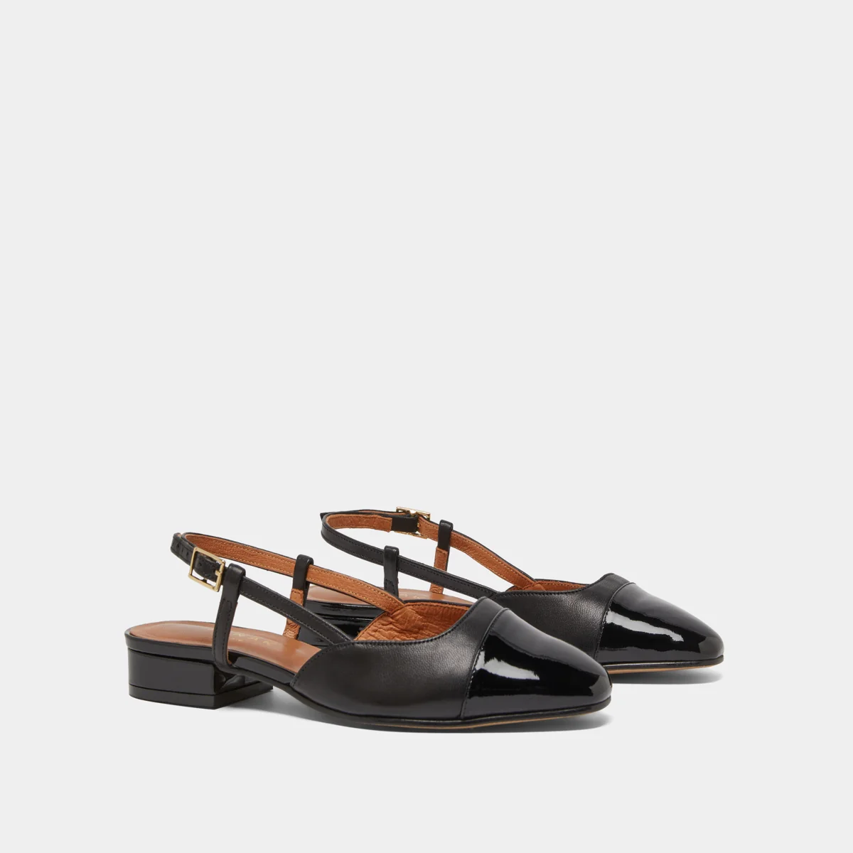 Jonak | Dhapou Patent & Calfskin Ballerines - Black Noir-Noir - Image 12