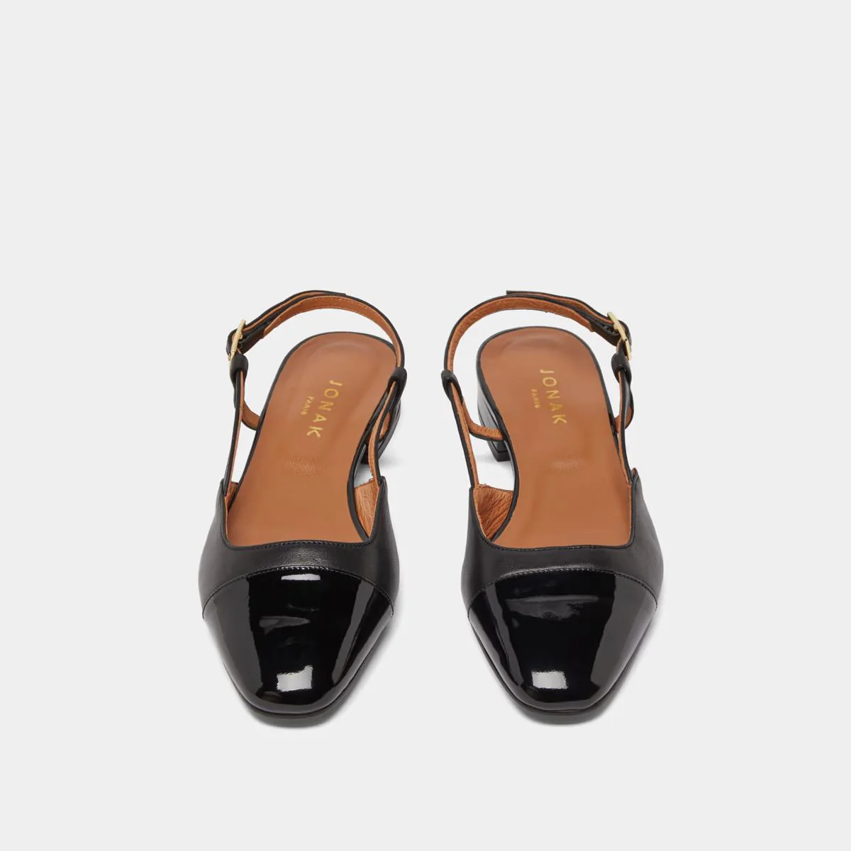 Jonak | Dhapou Patent & Calfskin Ballerines - Black Noir-Noir - Image 7