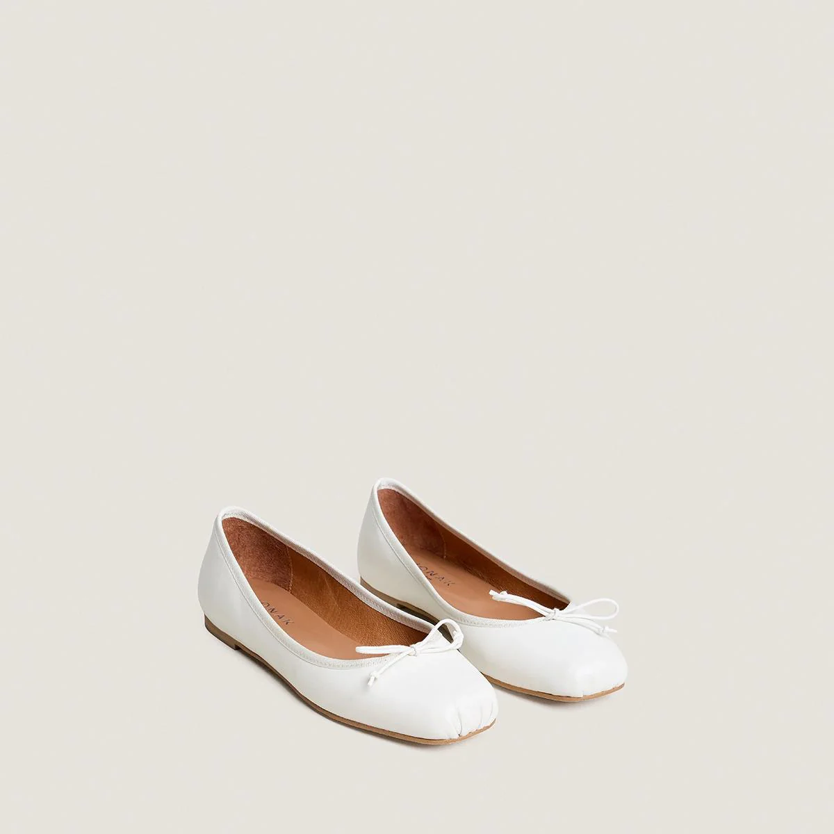 Women Ballerinas Premium Full-Grain Calfskin Leather - Ecru - Image 3