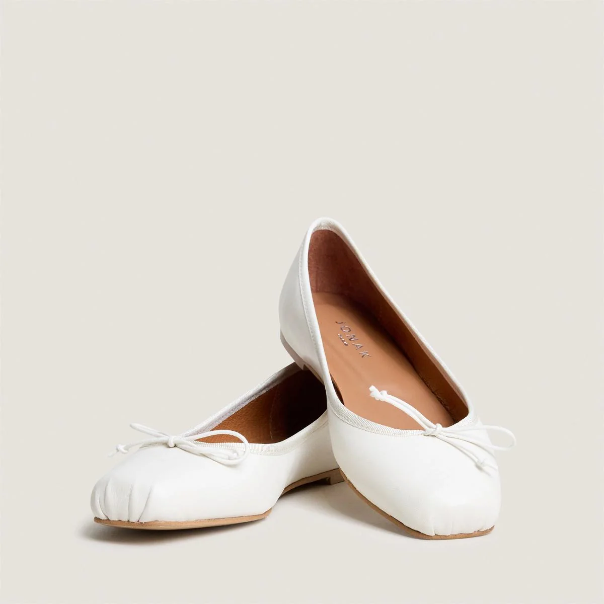 Women Ballerinas Premium Full-Grain Calfskin Leather - Ecru - Image 4