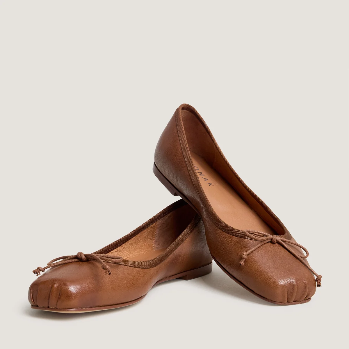 Jonak | Domine Square-Toe Ballerina in Smooth Goatskin Noisette - Image 5