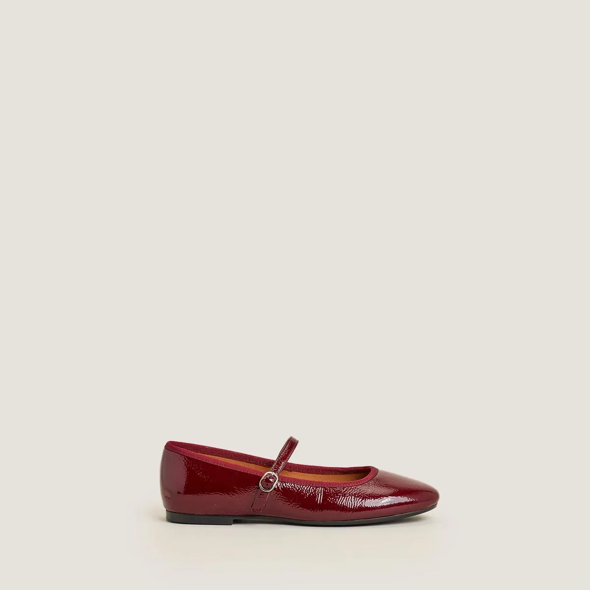 Jonak | Ballerines Douceur Vernis Pliss - Pleated Patent Ballet Flat Bordeaux