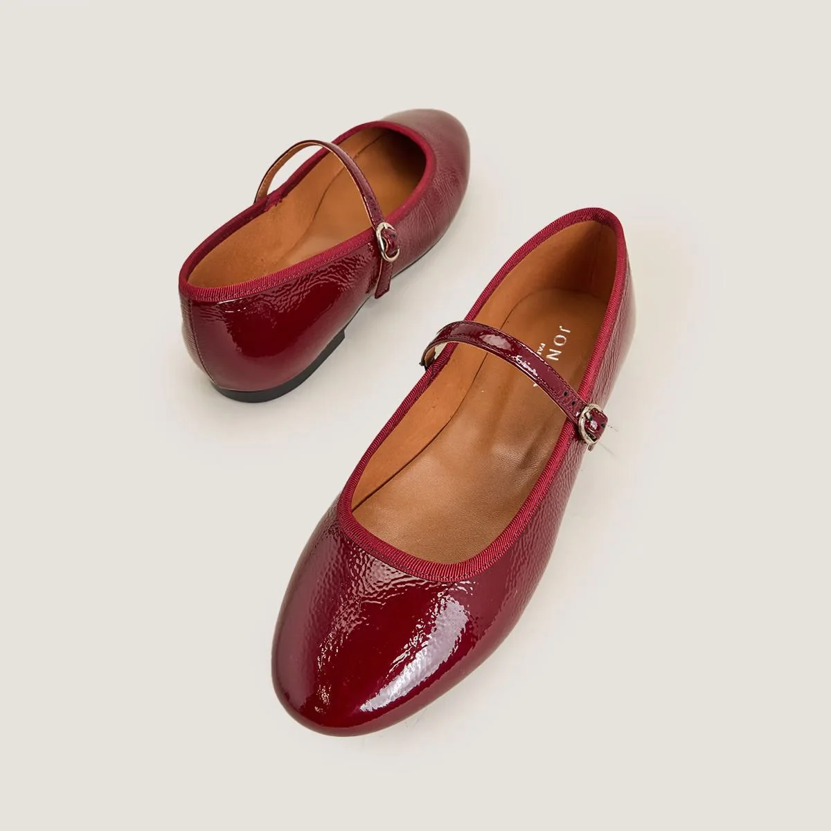 Jonak | Ballerines Douceur Vernis Pliss - Pleated Patent Ballet Flat Bordeaux - Image 4