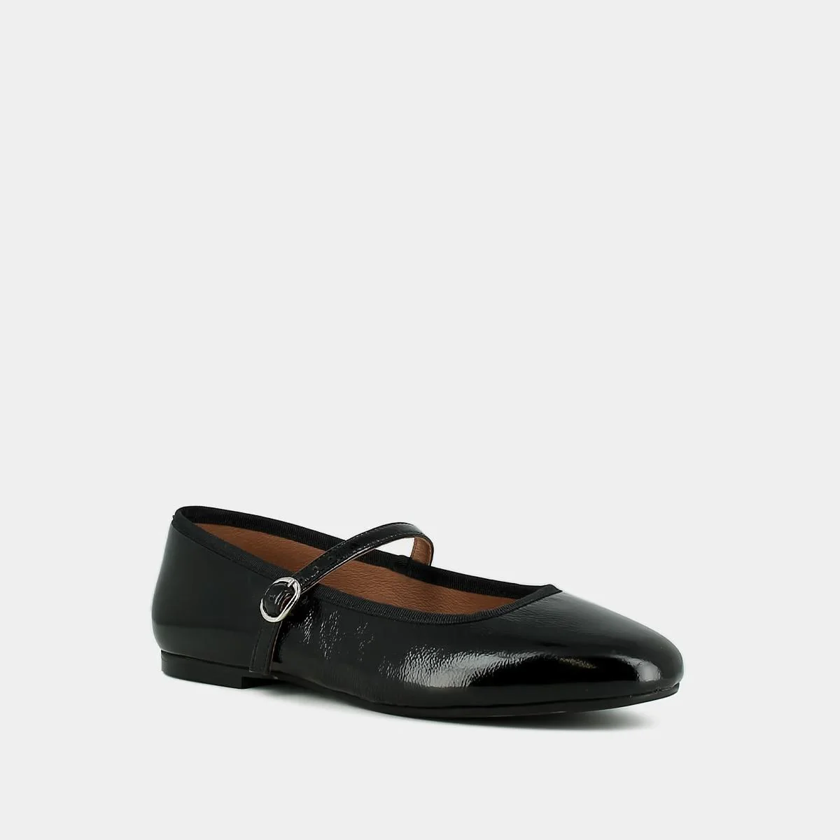 Jonak | Pleated Patent Leather Ballerina Flats - Black - Image 2