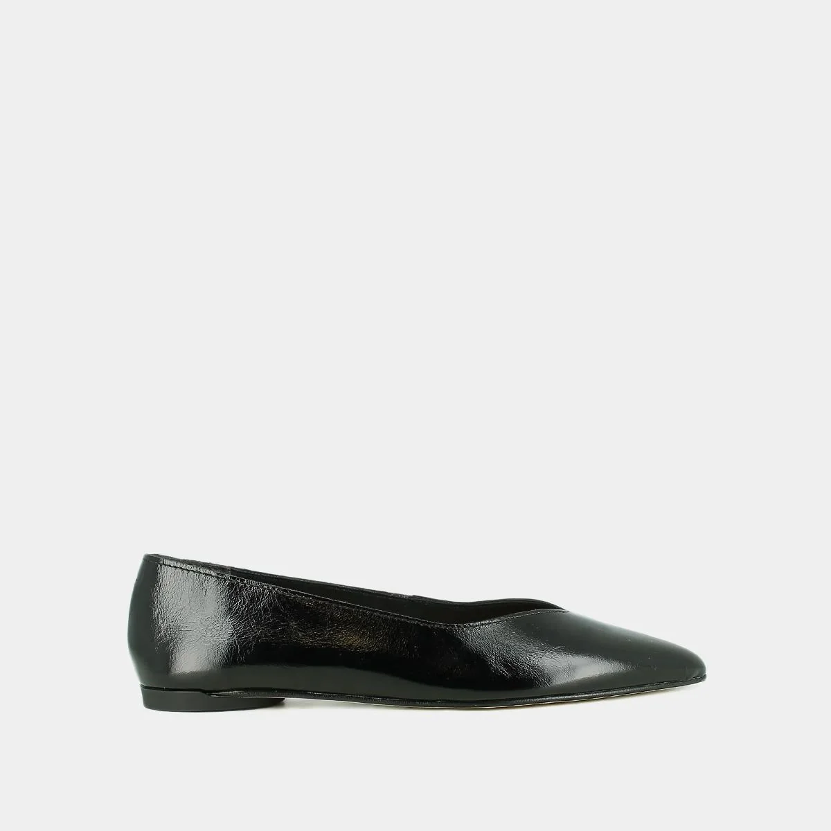 Jonak | Noemie Pleated Vernis Ballerina - Black