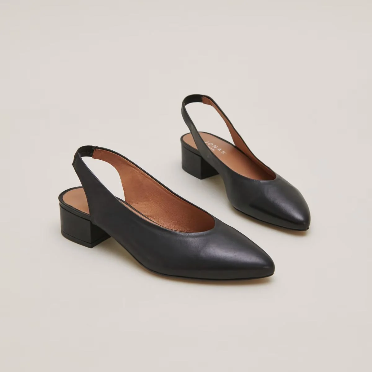 Jonak | Vince Pointed-Toe Ballerina in Black Calf Leather
