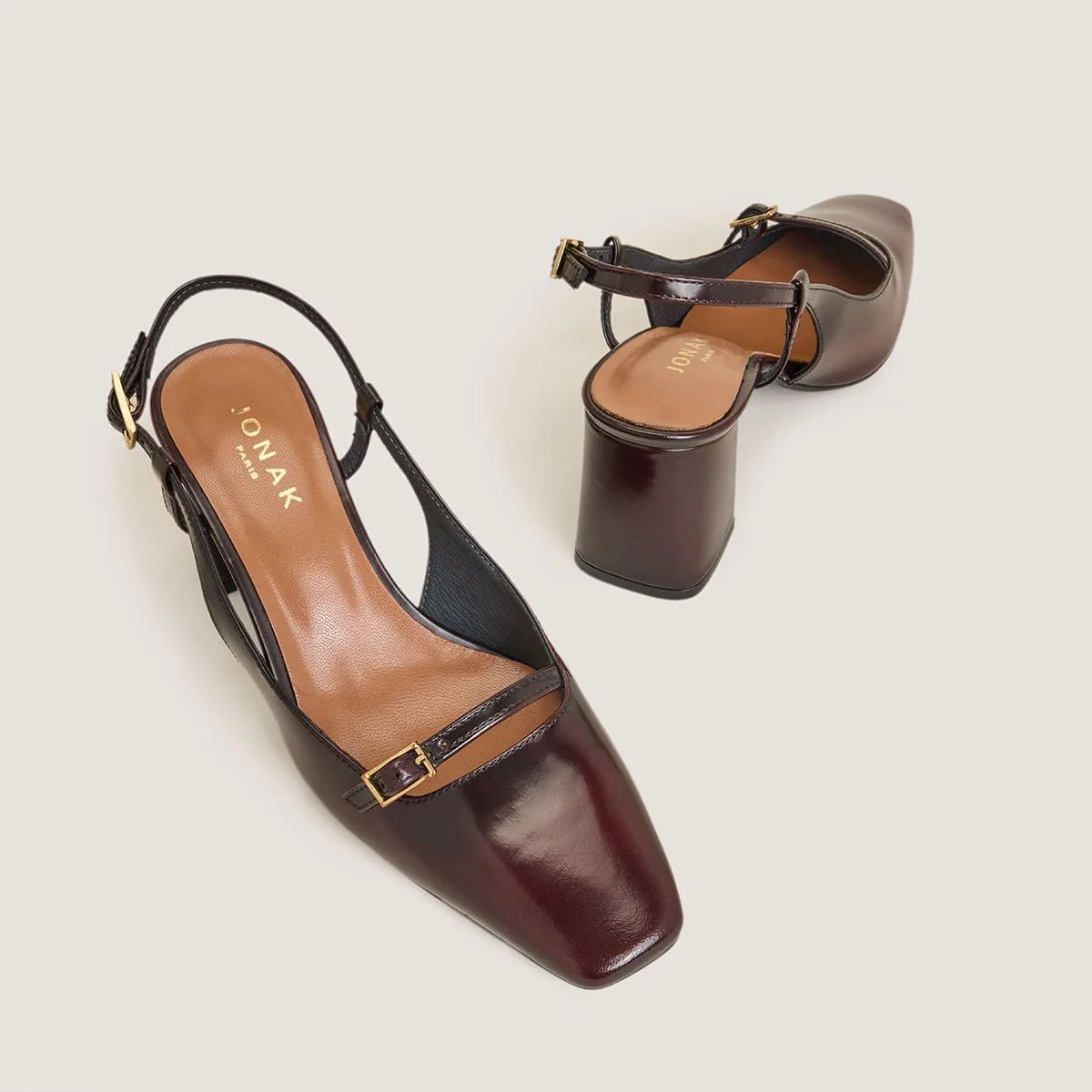 Jonak | Dadelle Cuir Glacé Pointed Pump Bordeaux - Image 3