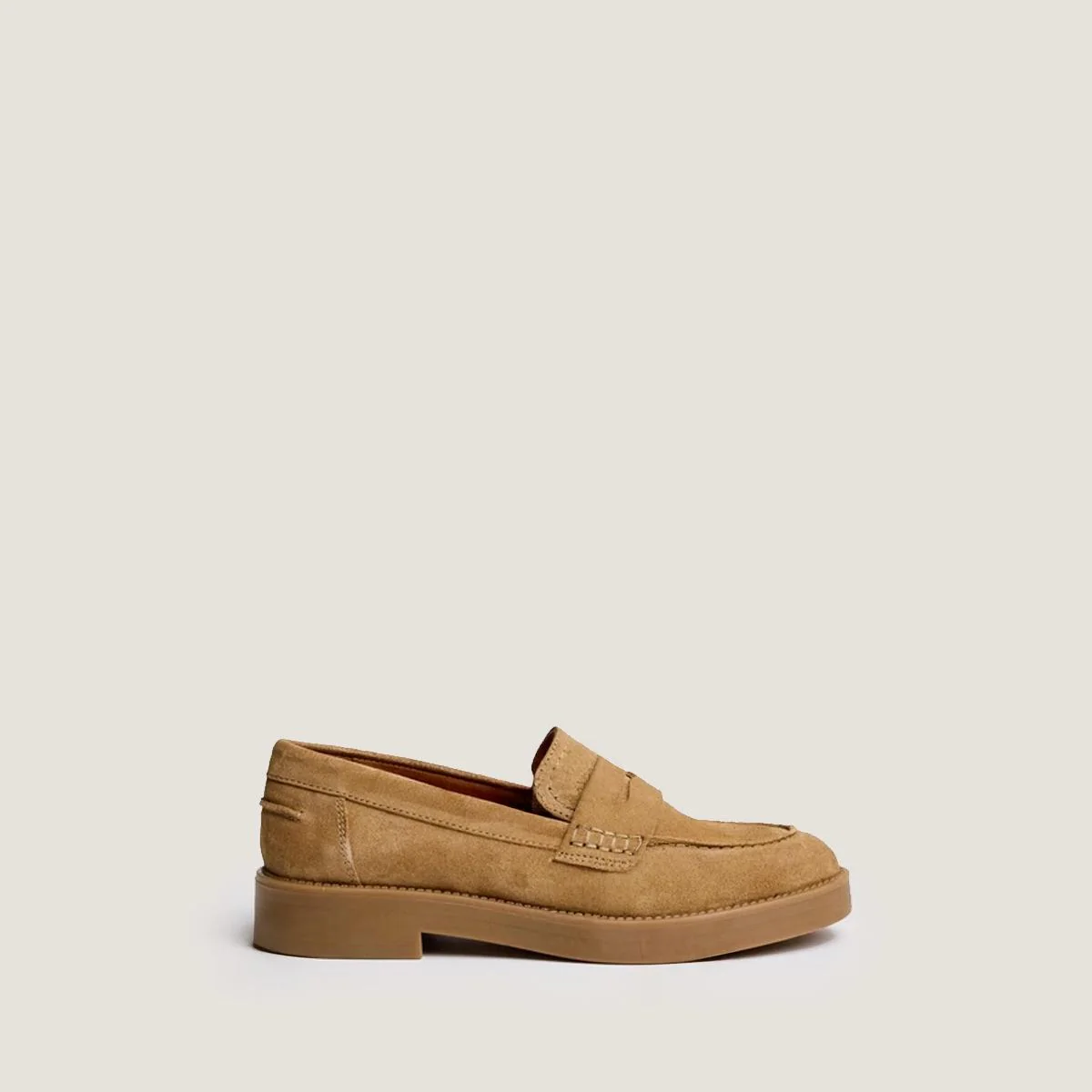 Women Moccasins Croute Leather Calfskin Smooth - Taupe - Image 2