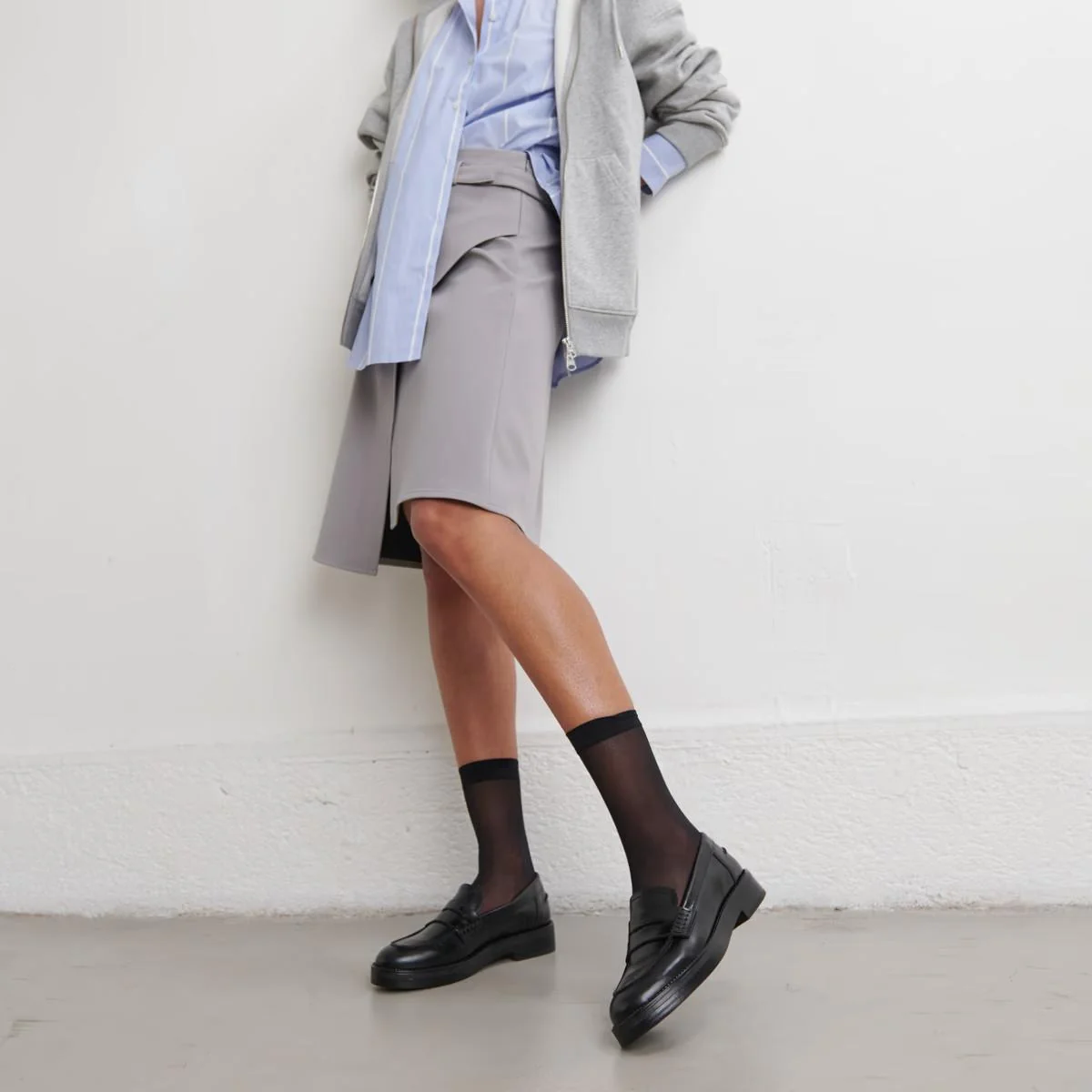 Jonak | Mirna Black Leather Loafers - Streamlined Moccasin