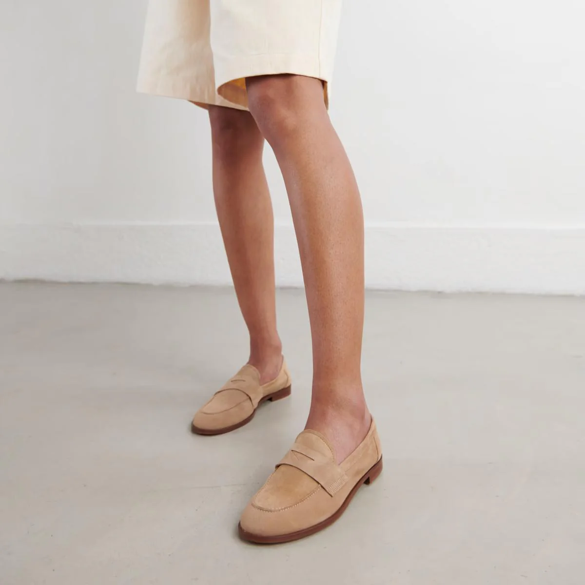 Jonak | Thelma Velours Moccasins - Goat Leather Camel