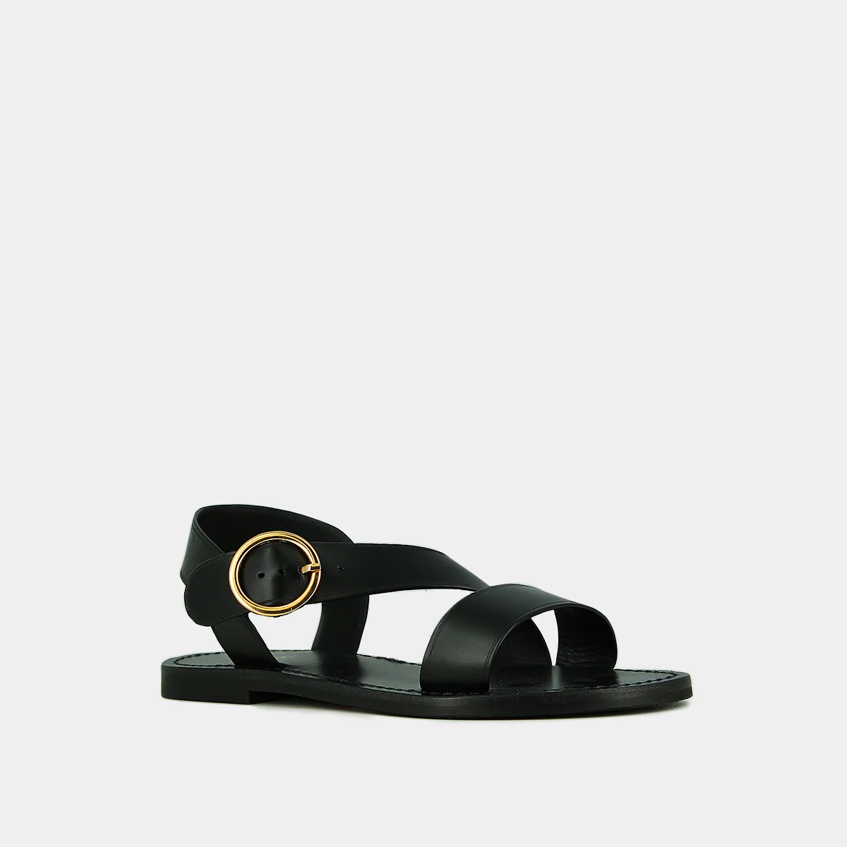 Jonak | Plagettes Welbi Leather Sandals - Black Buffalo - Image 4