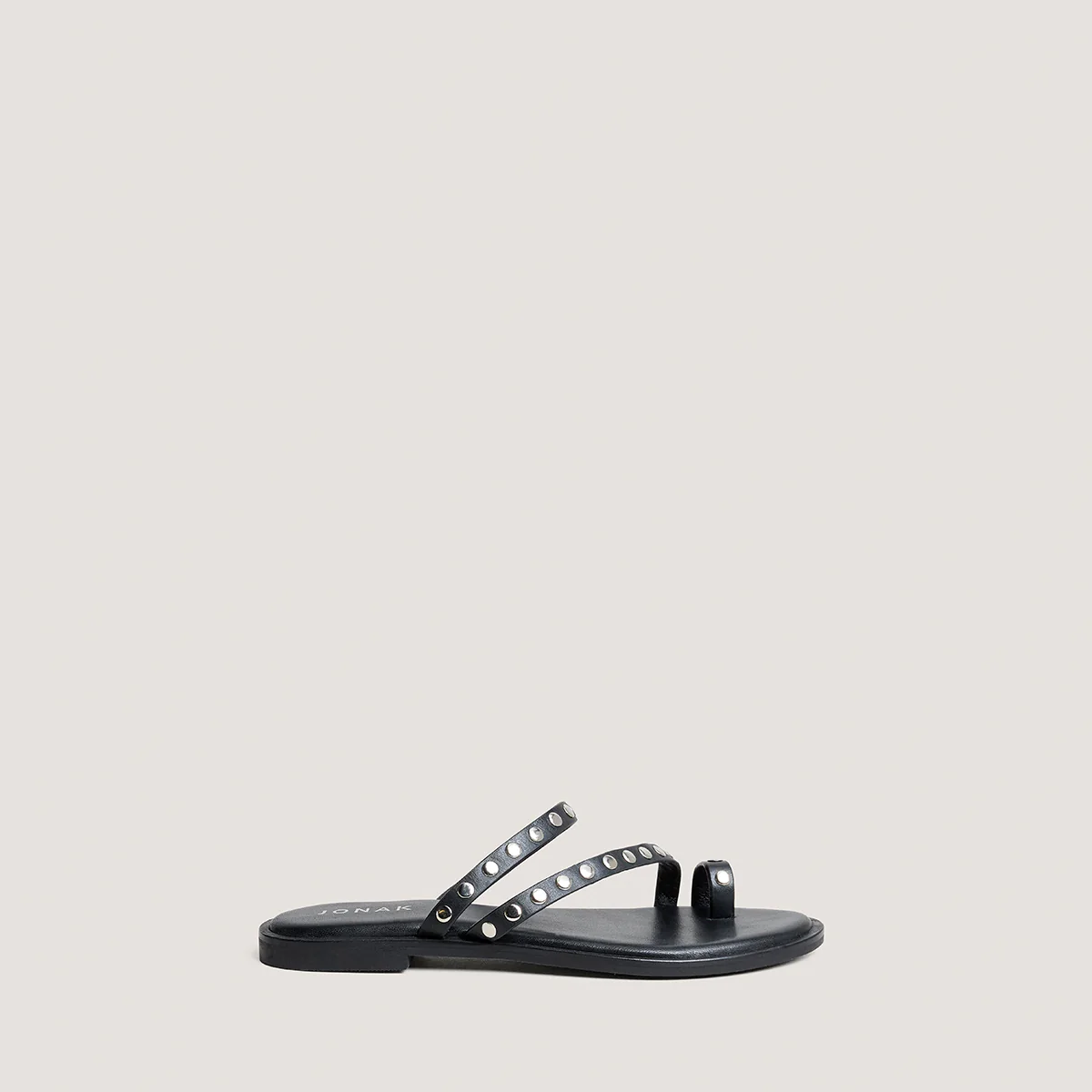 Jonak | Plagettes Wicket Leather Sandal - Black Rivet Detail