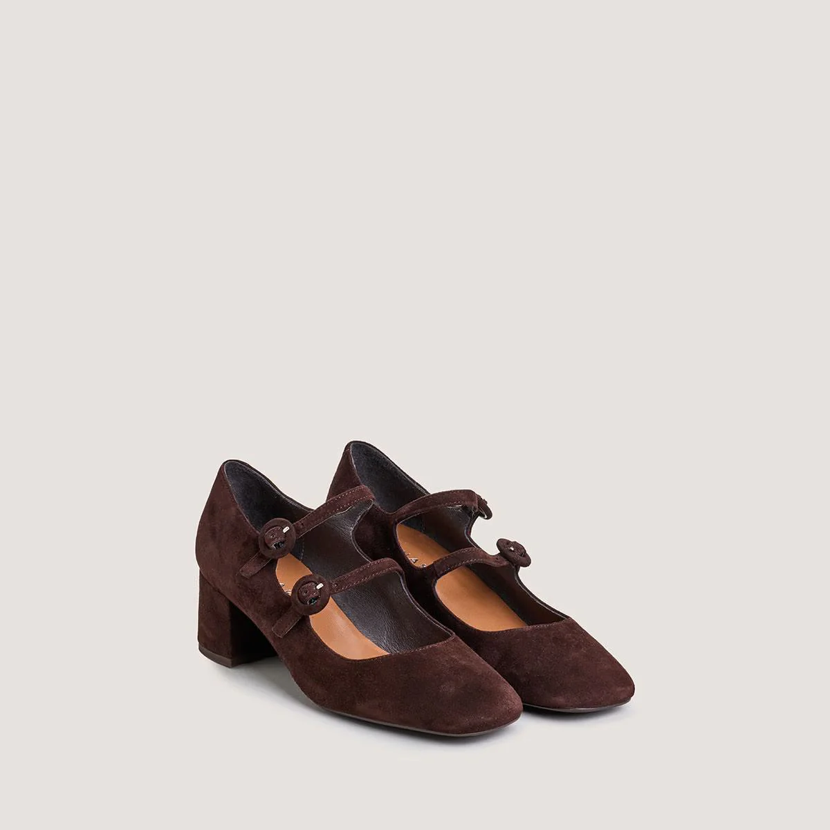 Jonak | Delou Velvet Heeled Babies in Marron - Image 2