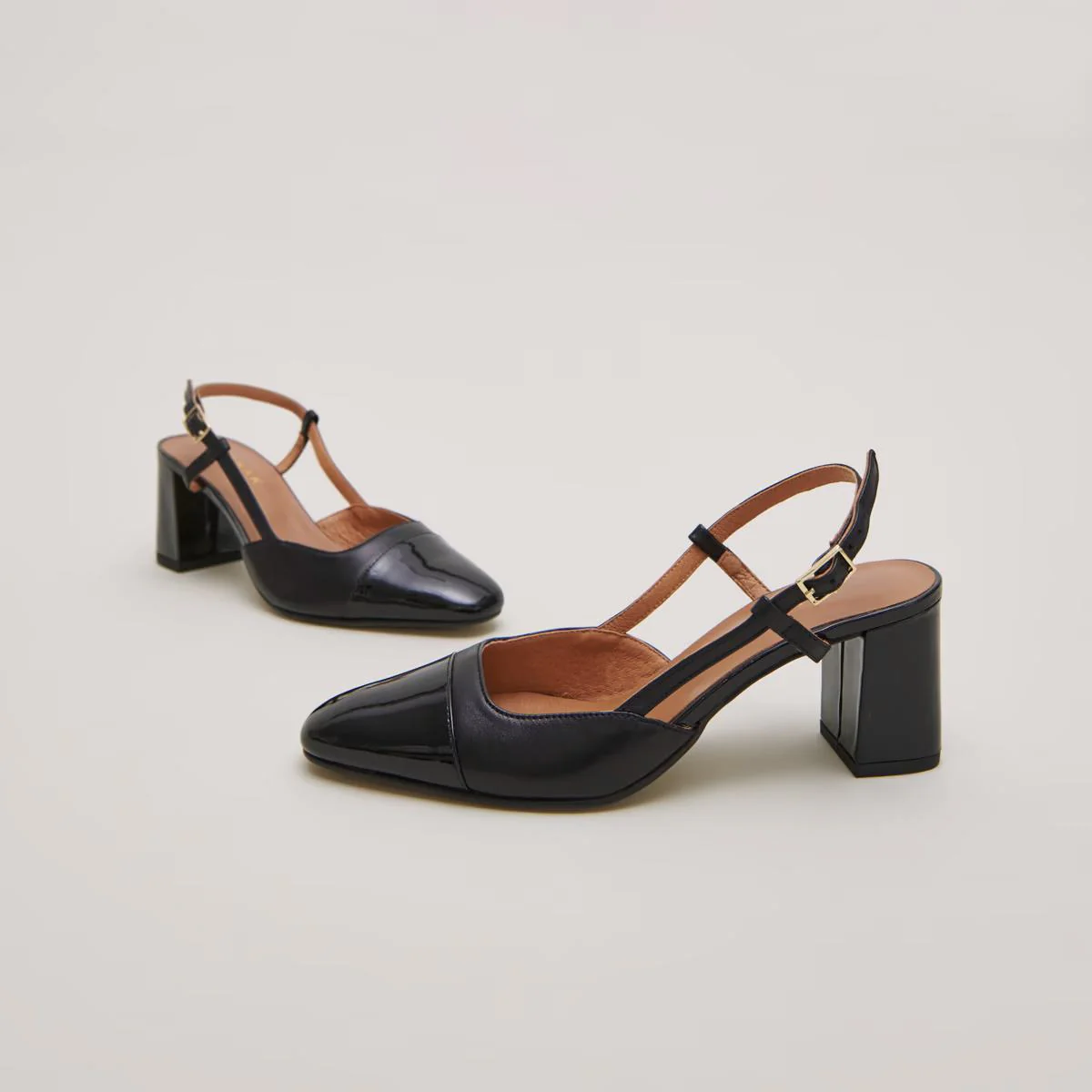 Jonak | Salomes Patent and Leather Heels - Black Noir-Noir - Image 3