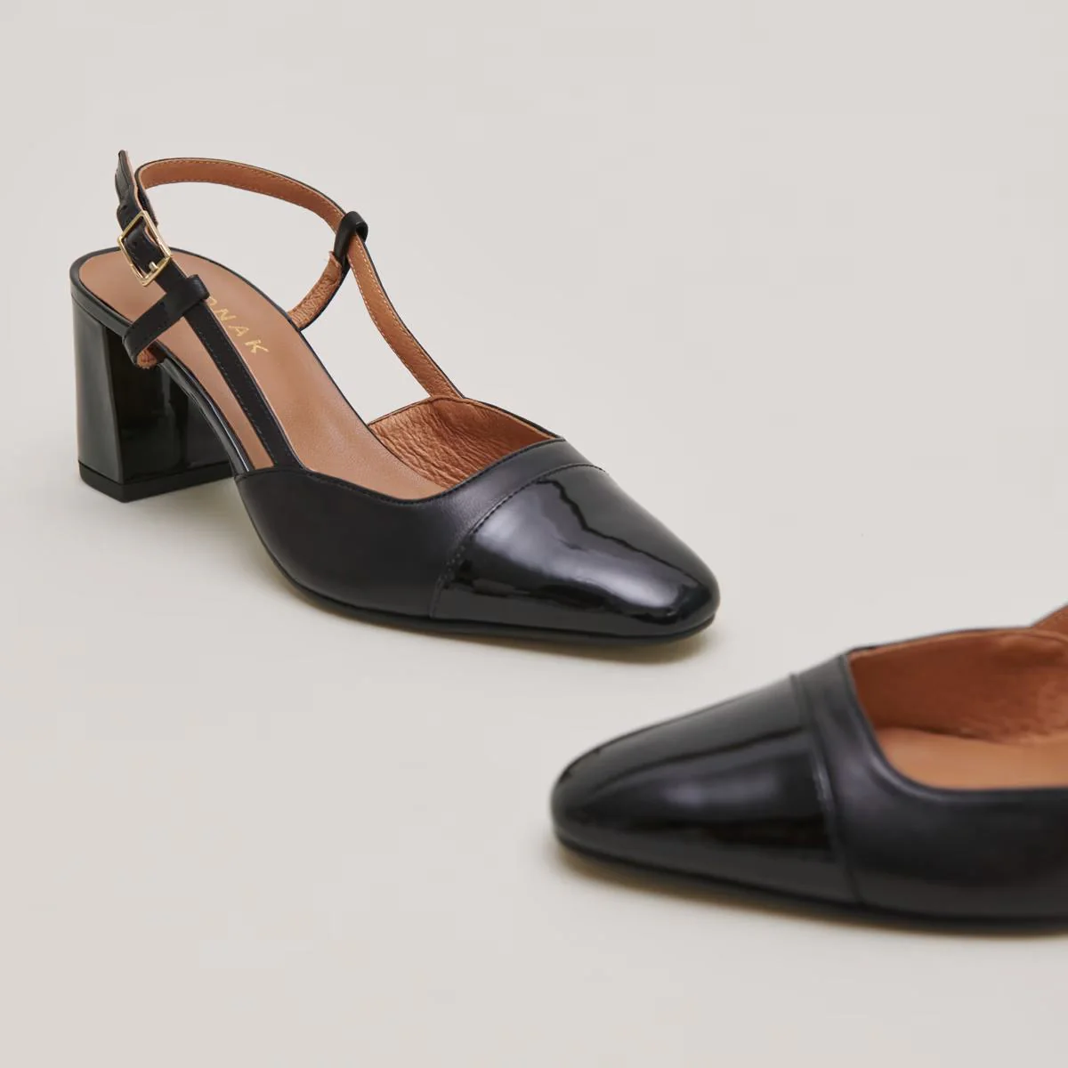Jonak | Salomes Patent and Leather Heels - Black Noir-Noir - Image 5