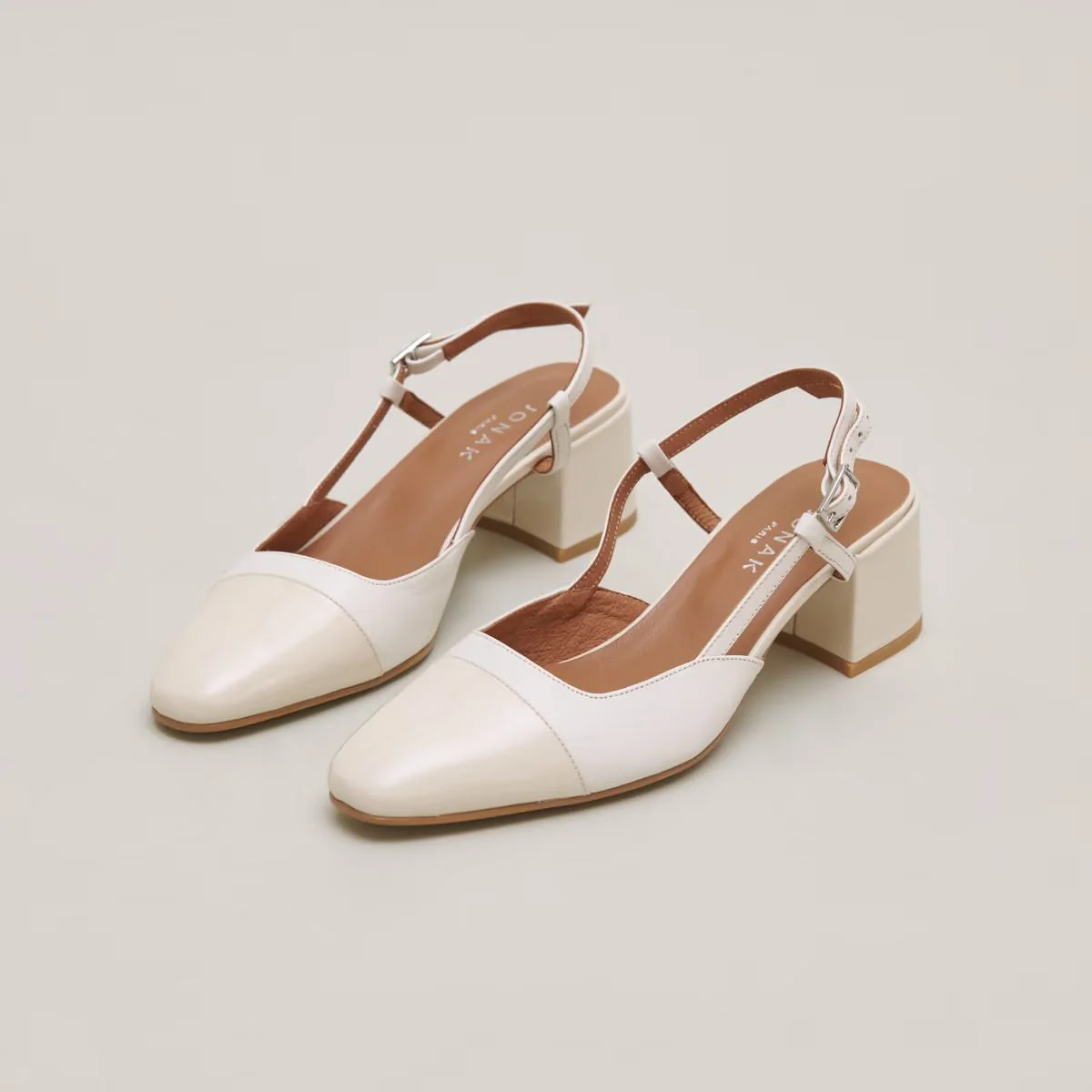 Jonak | Dhapopy Open Babies - Vernis & Ecru Leather Ecru-Ecru