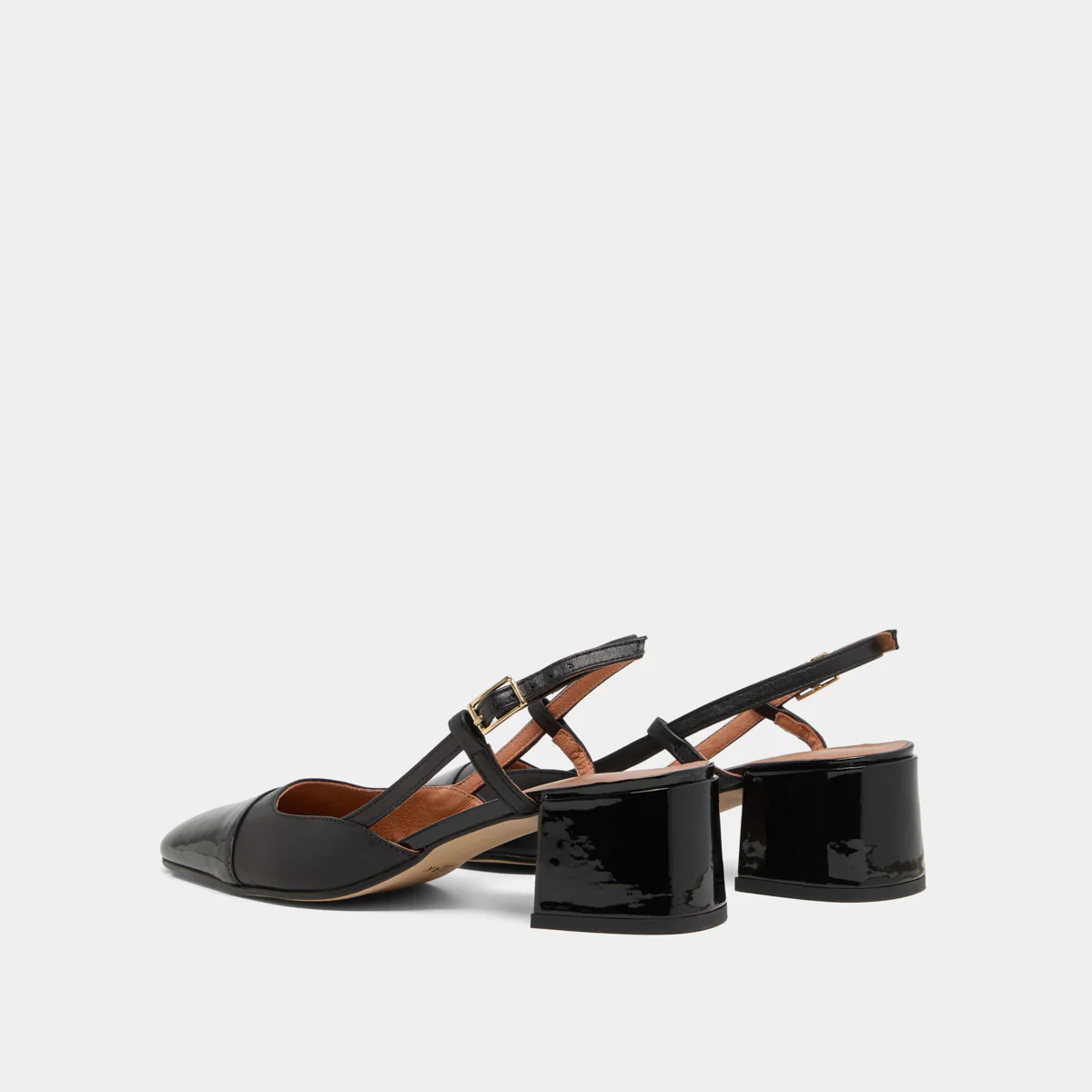 Jonak | Dhapopy Open Strap Heels - Black Patent & Calfskin Noir-Noir - Image 15
