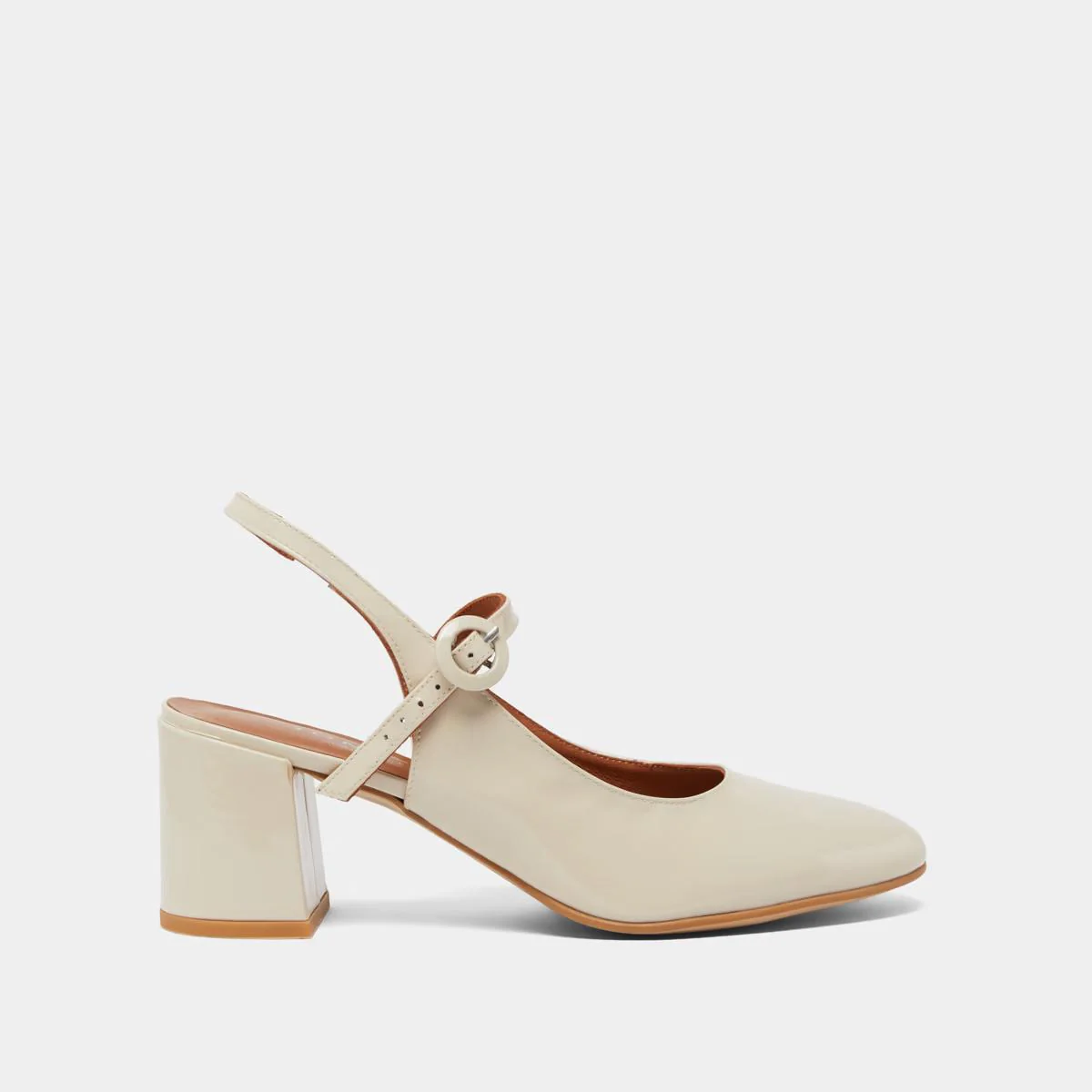 Jonak | Dollar Vernis Patent Leather Strap Pumps Ecru - Image 2