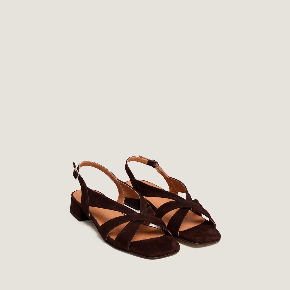 Jonak | Alphonse Velvet Low-Heel Sandal - Brown - Image 2