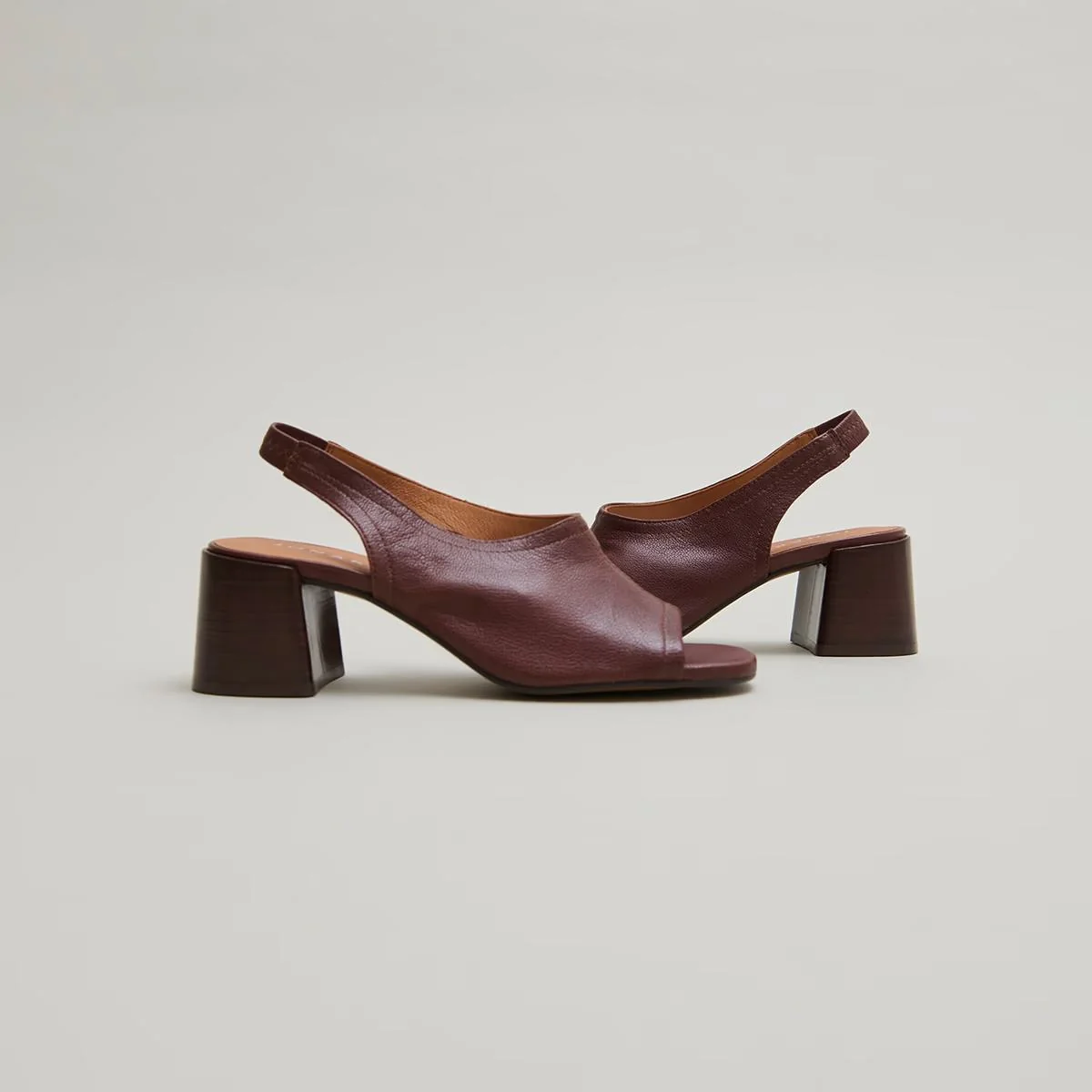 Jonak | Brownie B Leather Slingback Sandals - 5.5cm Heel Marron