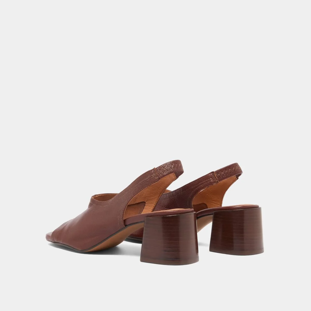 Jonak | Brownie B Leather Slingback Sandals - 5.5cm Heel Marron - Image 6