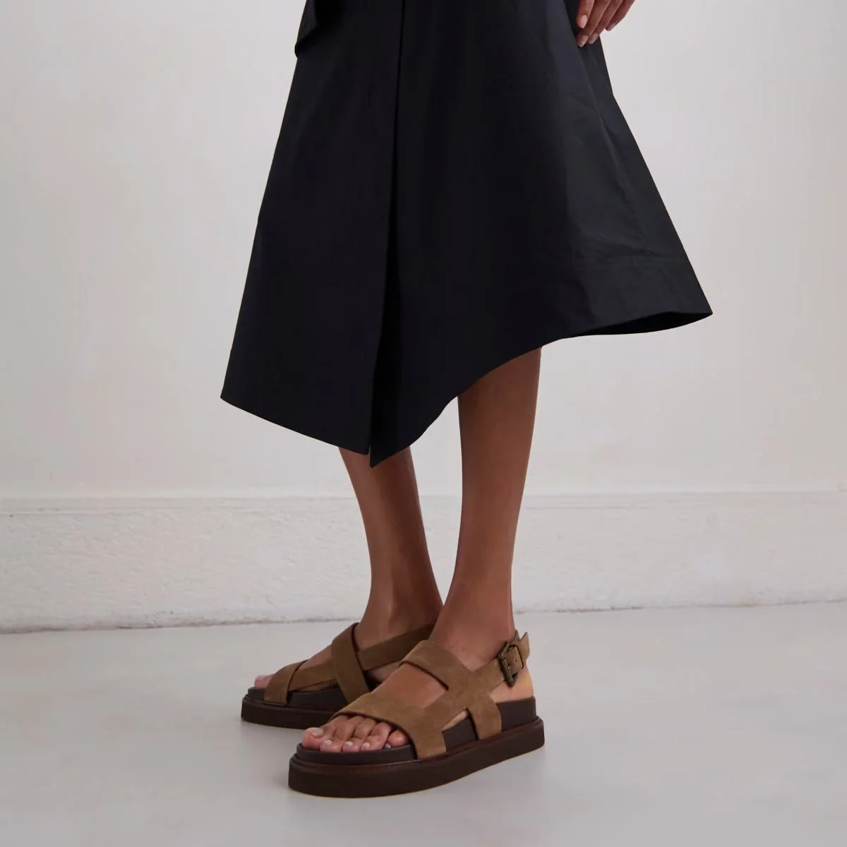 Jonak | Lagune Crust Leather Sandal - Taupe - Image 2