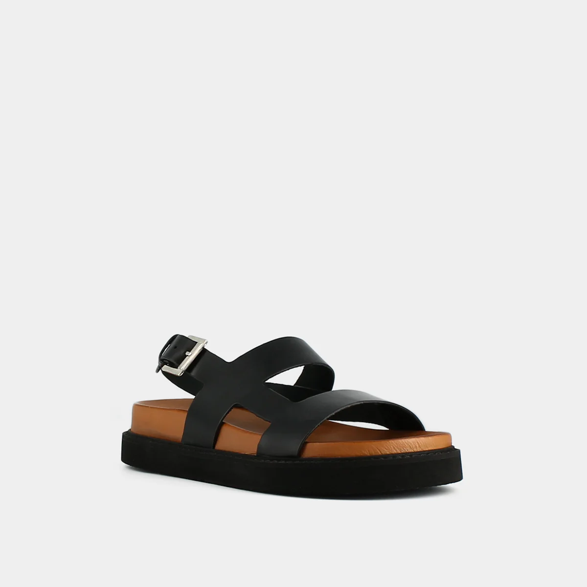 Jonak | Lagune Glossy Leather Sandals - Black - Image 2