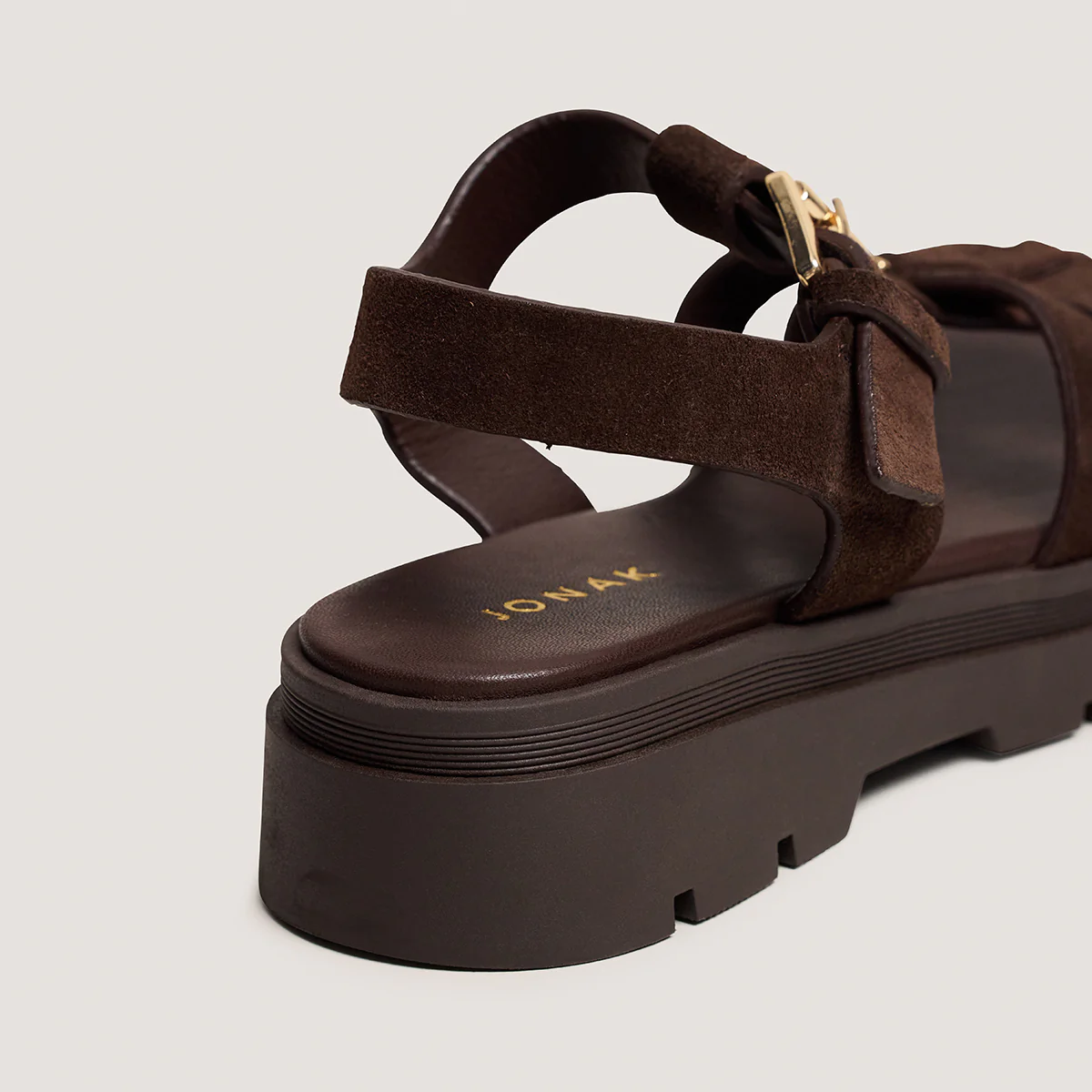 Jonak | Liverpool Crust Leather Platform Sandal - Brown - Image 6