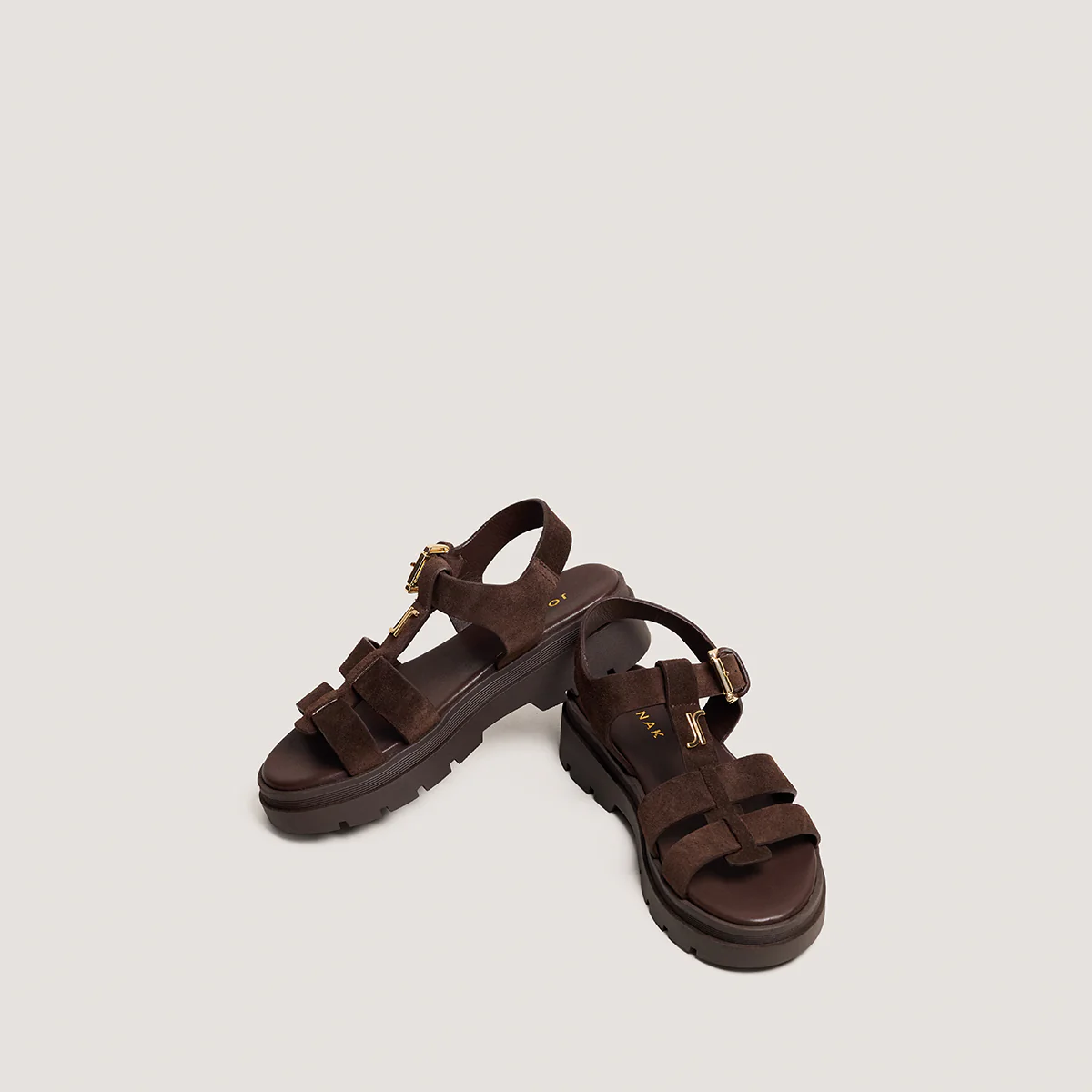 Jonak | Liverpool Crust Leather Platform Sandal - Brown - Image 9