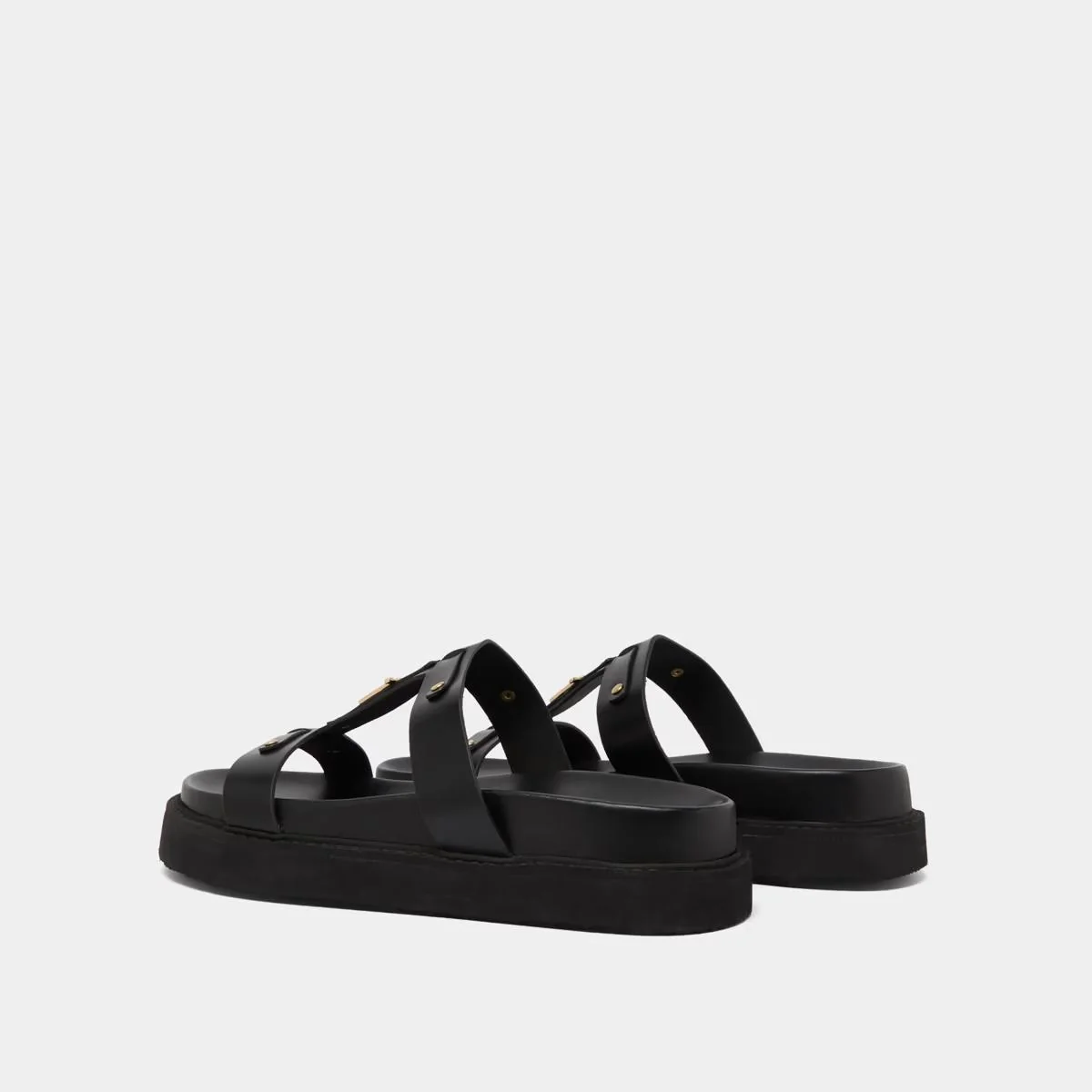 Jonak | Luana Glazed Leather Platform Sandal - Black - Image 6