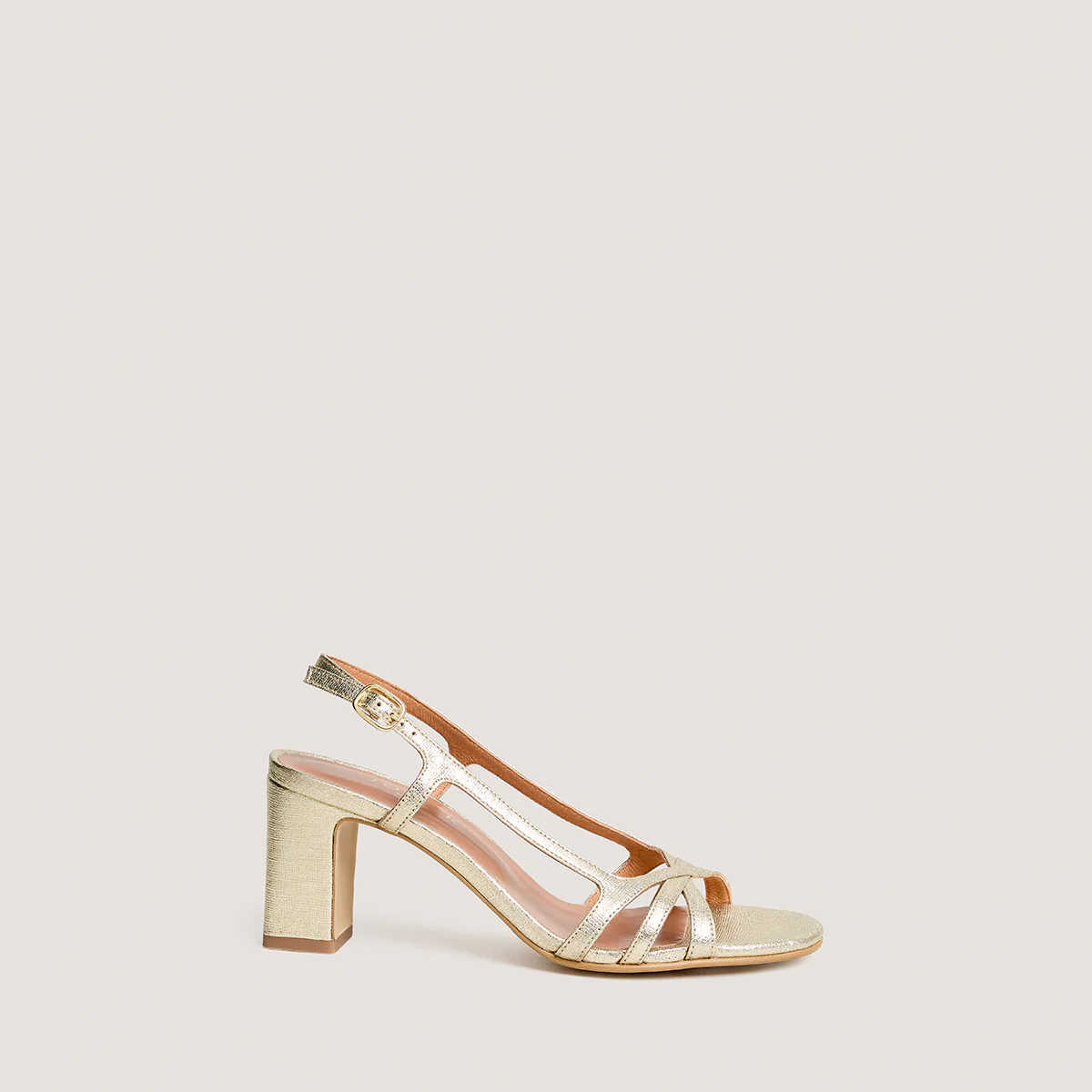 Jonak | Vaiana Metallic Strappy Heeled Sandals - Platinum Platine - Image 2