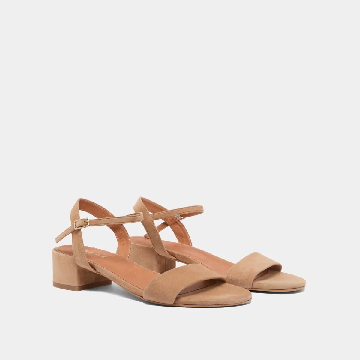 Jonak | Via Bis Velours Sandals - Square Heel in Camel - Image 4