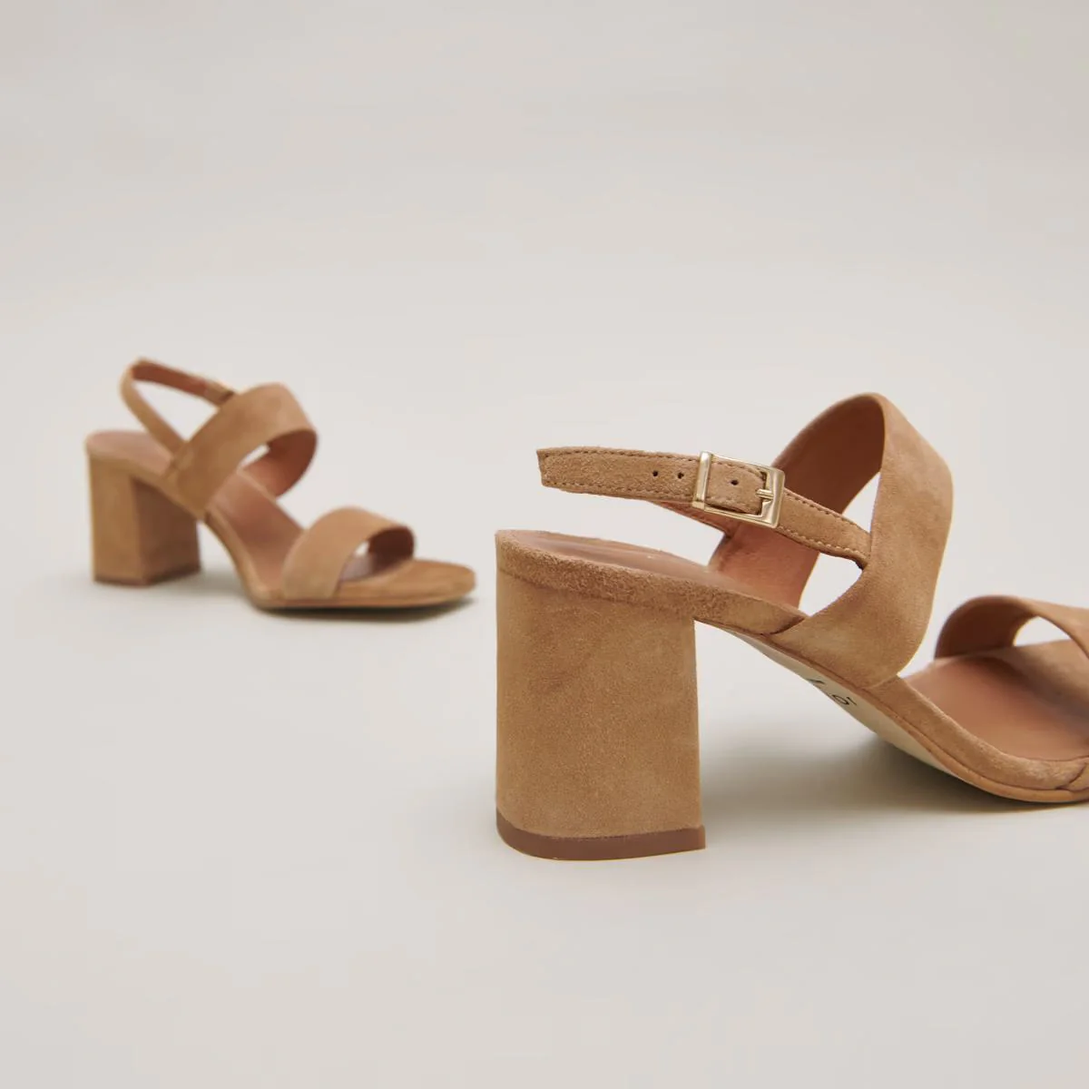 Jonak | Vico Velvet Heeled Sandals in Camel - Image 5