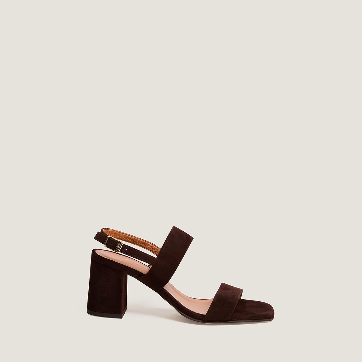 Jonak | Vico Velvet Sandals - Brown Structured Heel - Image 2
