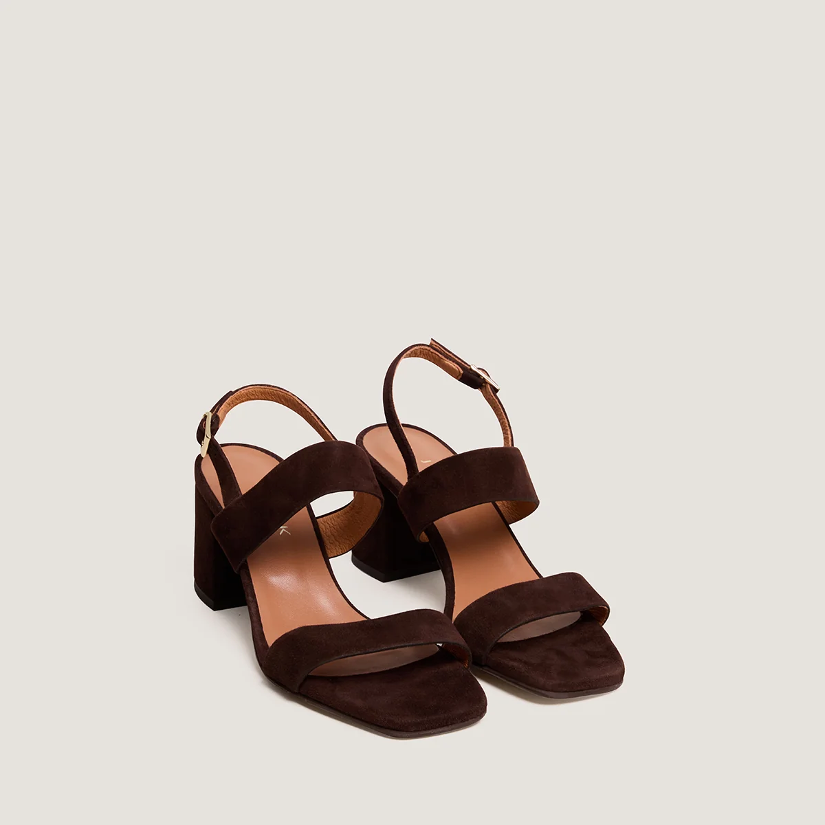 Jonak | Vico Velvet Sandals - Brown Structured Heel - Image 4