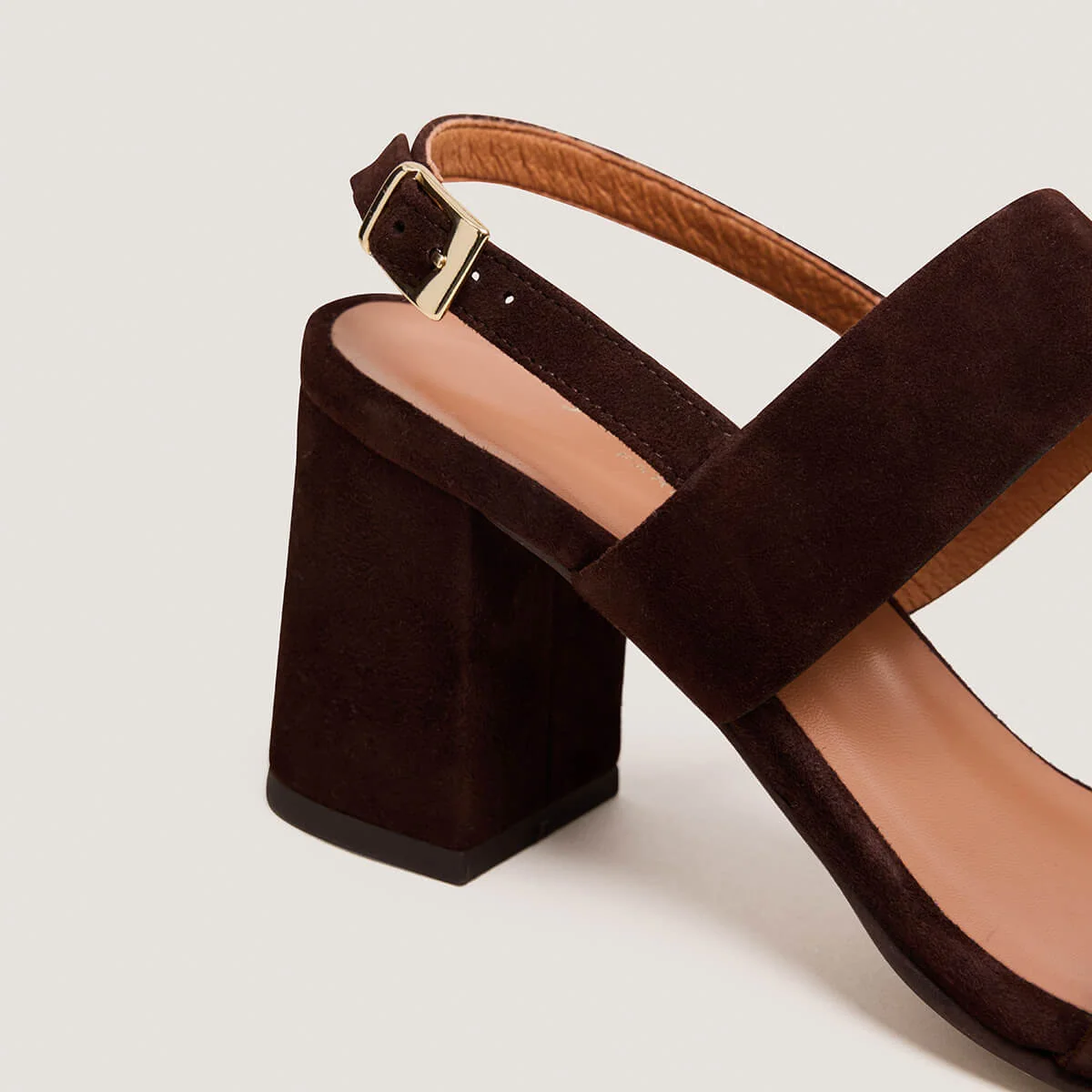 Jonak | Vico Velvet Sandals - Brown Structured Heel - Image 6