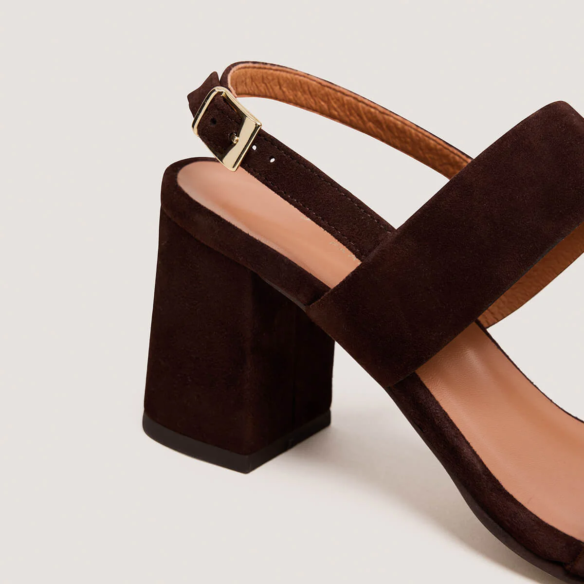 Jonak | Vico Velvet Sandals - Brown Structured Heel - Image 7