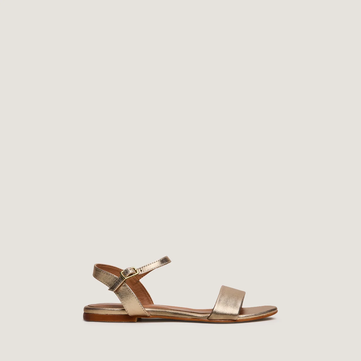 Jonak | Wagram Metallic Gold Leather Sandals Or