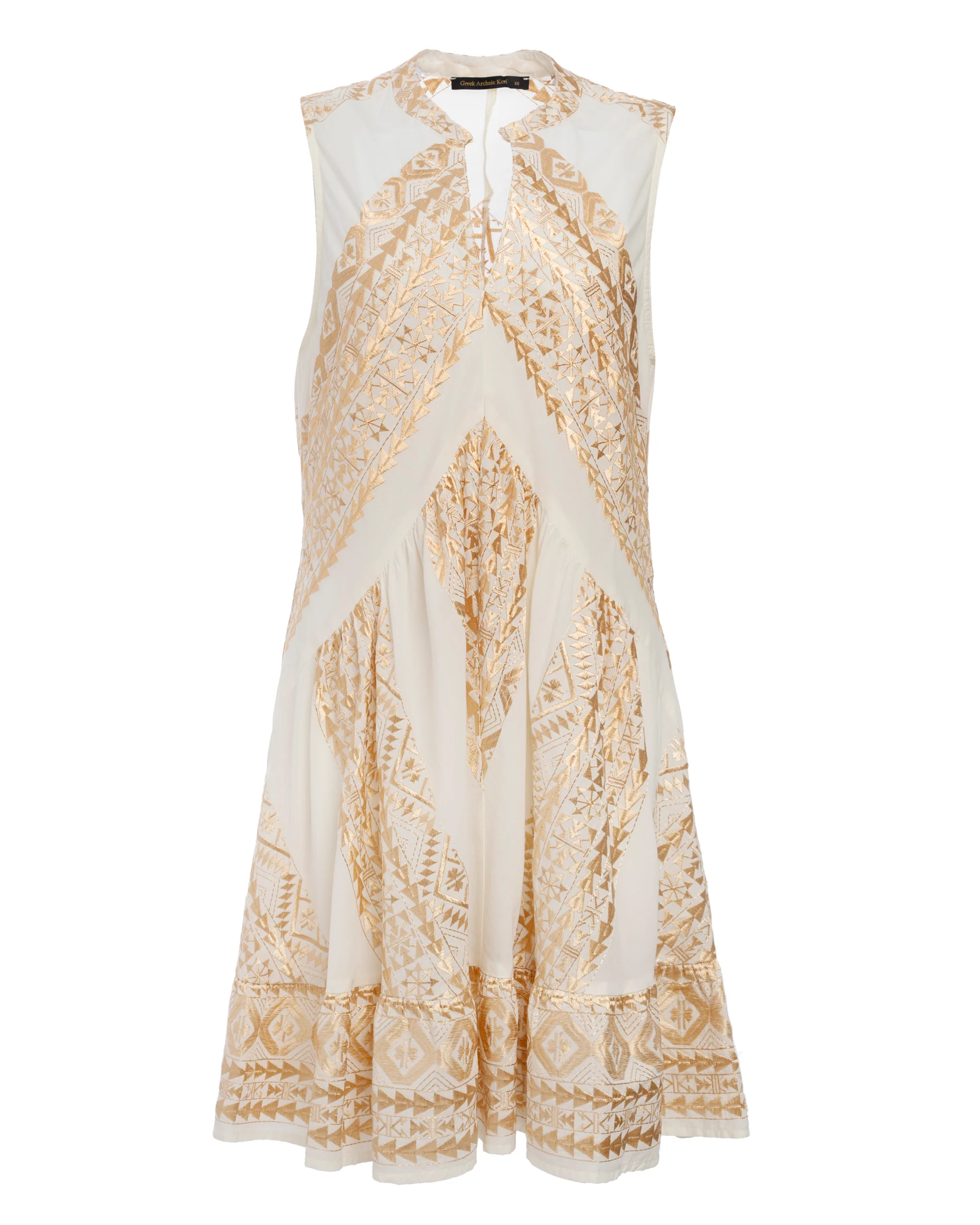 Kori | Sleeveless Triangle Cutout Dress - Natural-Gold