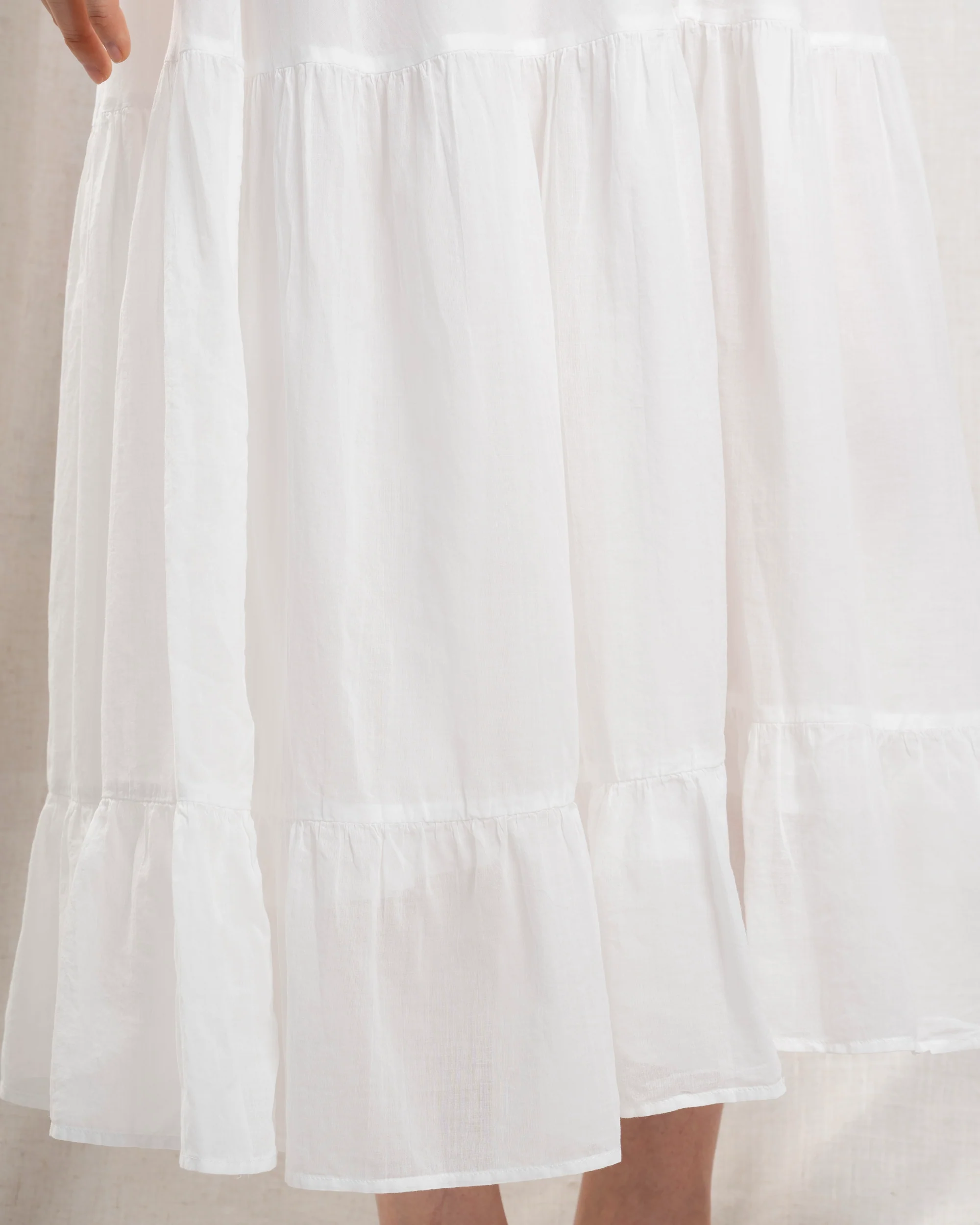 Kori | Triangle Sleeve Midi Dress - White-Blue-Ciel - Image 4